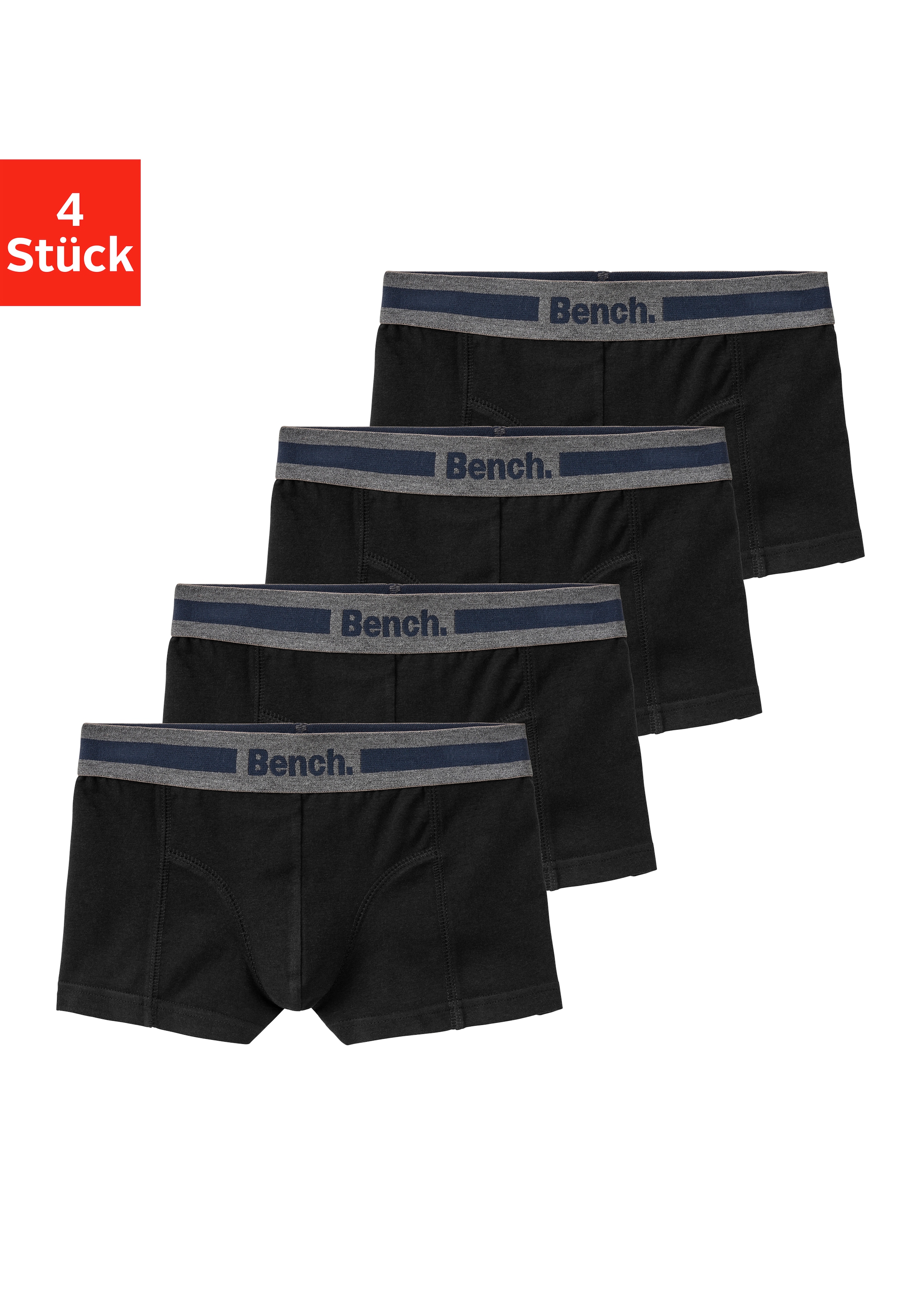 Bench. Boxer »Boxershorts für Jungen«, (Packung, 4 St.), mit Overlock-Nähten vorn