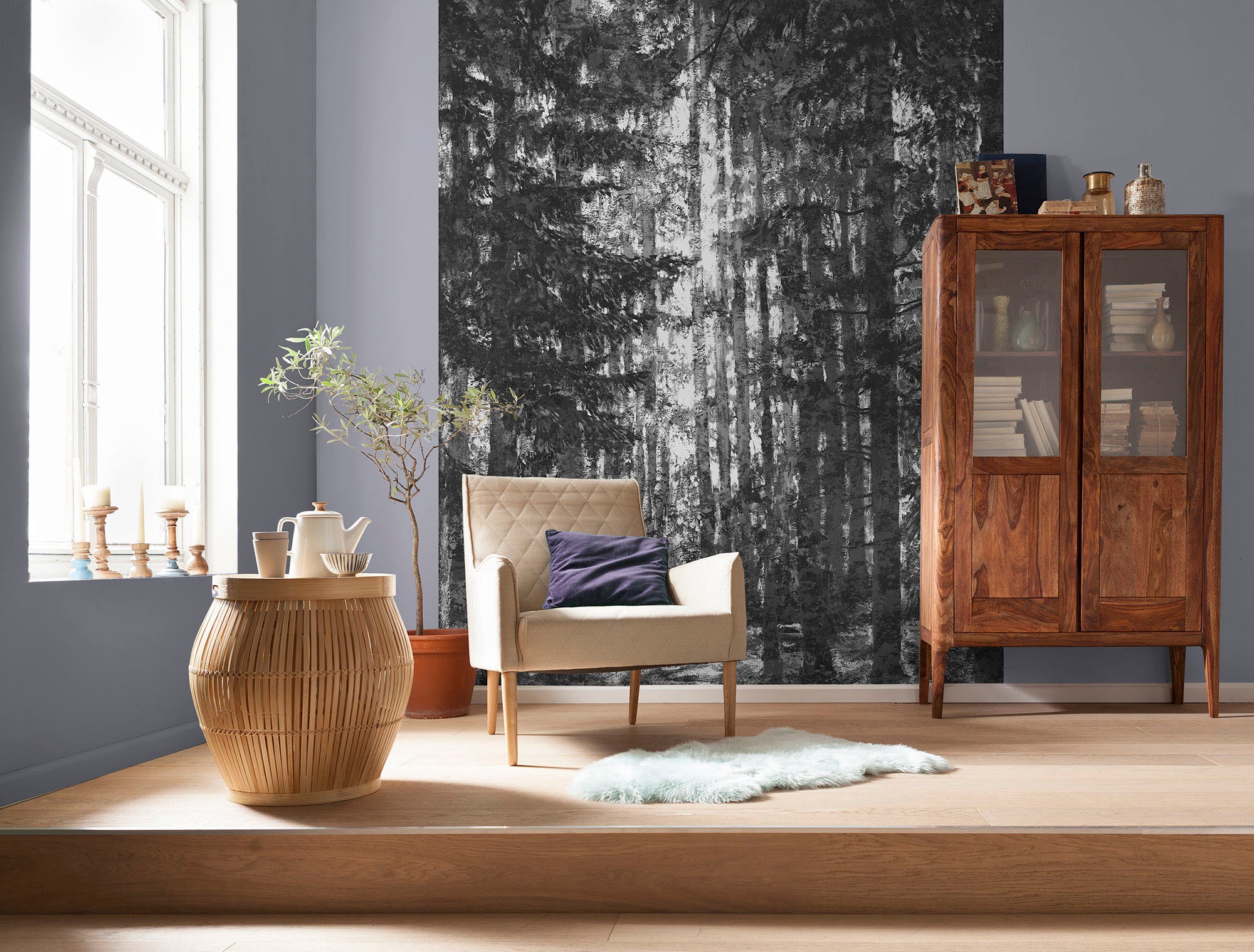 Komar Vliestapete »Digitaldruck Vlies - Lustres Lapland - Größe 200 x 250 cm«, bedruckt, Wohnzimmer, Schlafzimmer