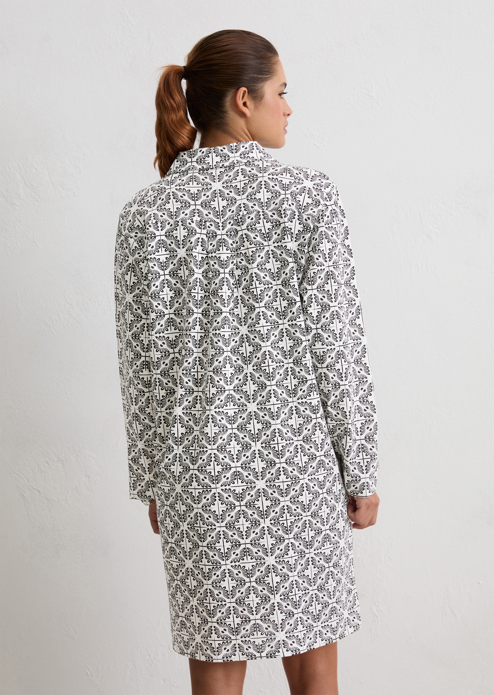 Marc O'Polo Nachthemd »Mix N Match Cotton Jersey«, Langarm, Baumwollmix, Knöpfe, bequem, elastisch, Allover-Print