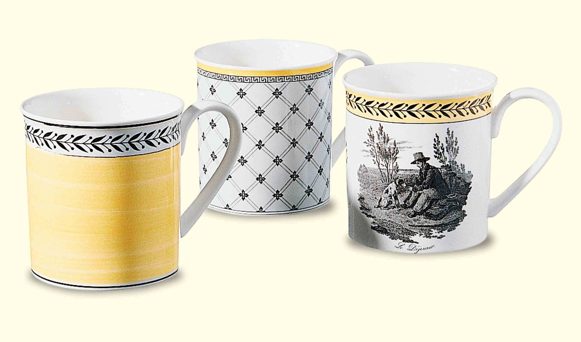 Villeroy & Boch Becher »Kaffeebecher Audun Fleur 300 ml 6er Set weiß-grau-gelb«