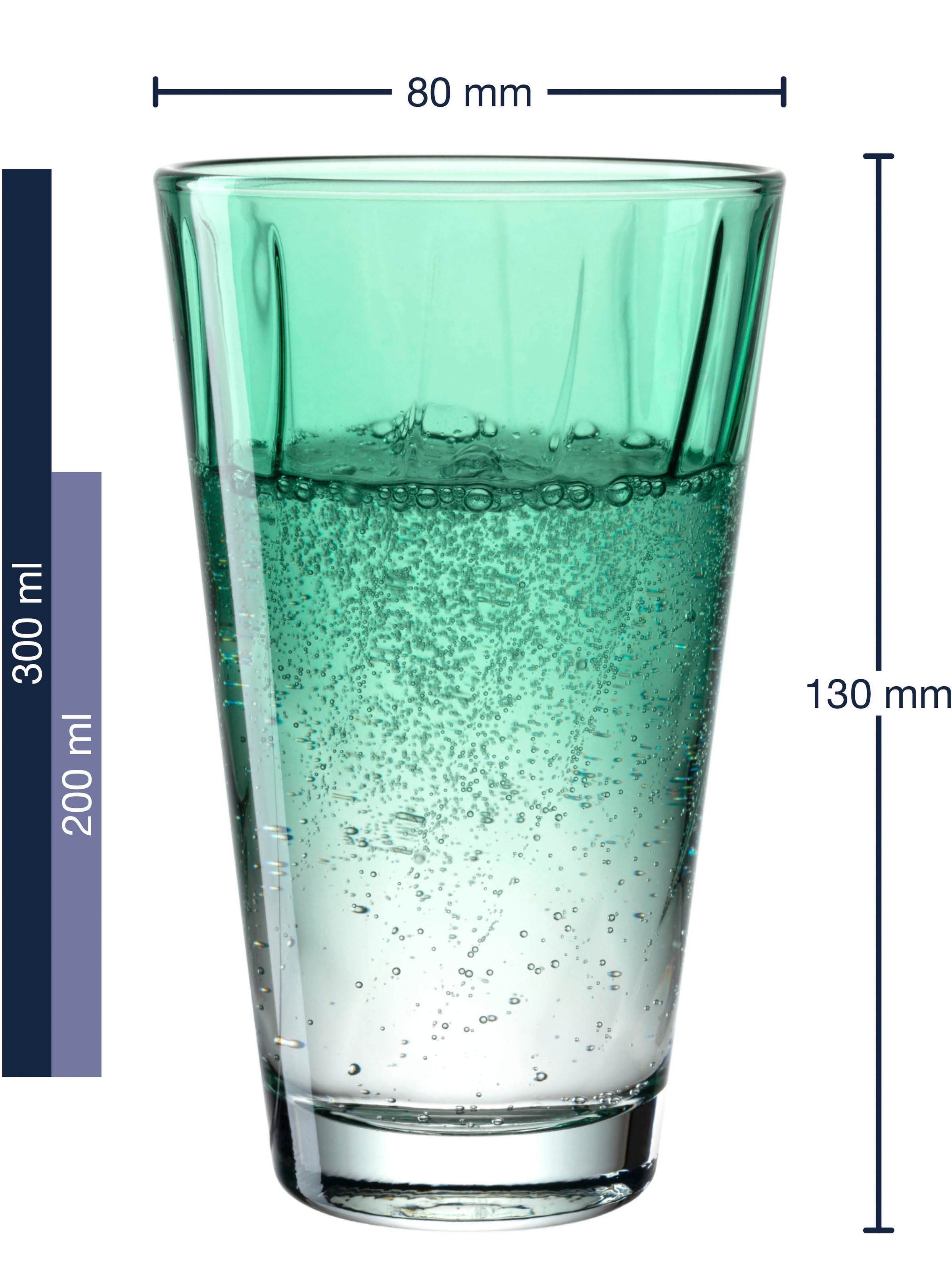 LEONARDO Gläser-Set »Trinkglas, TWIST, 300 ml, 4er-Set«, (Set, 4 tlg.), Longdrinkbecher, spülmaschinengeeignet