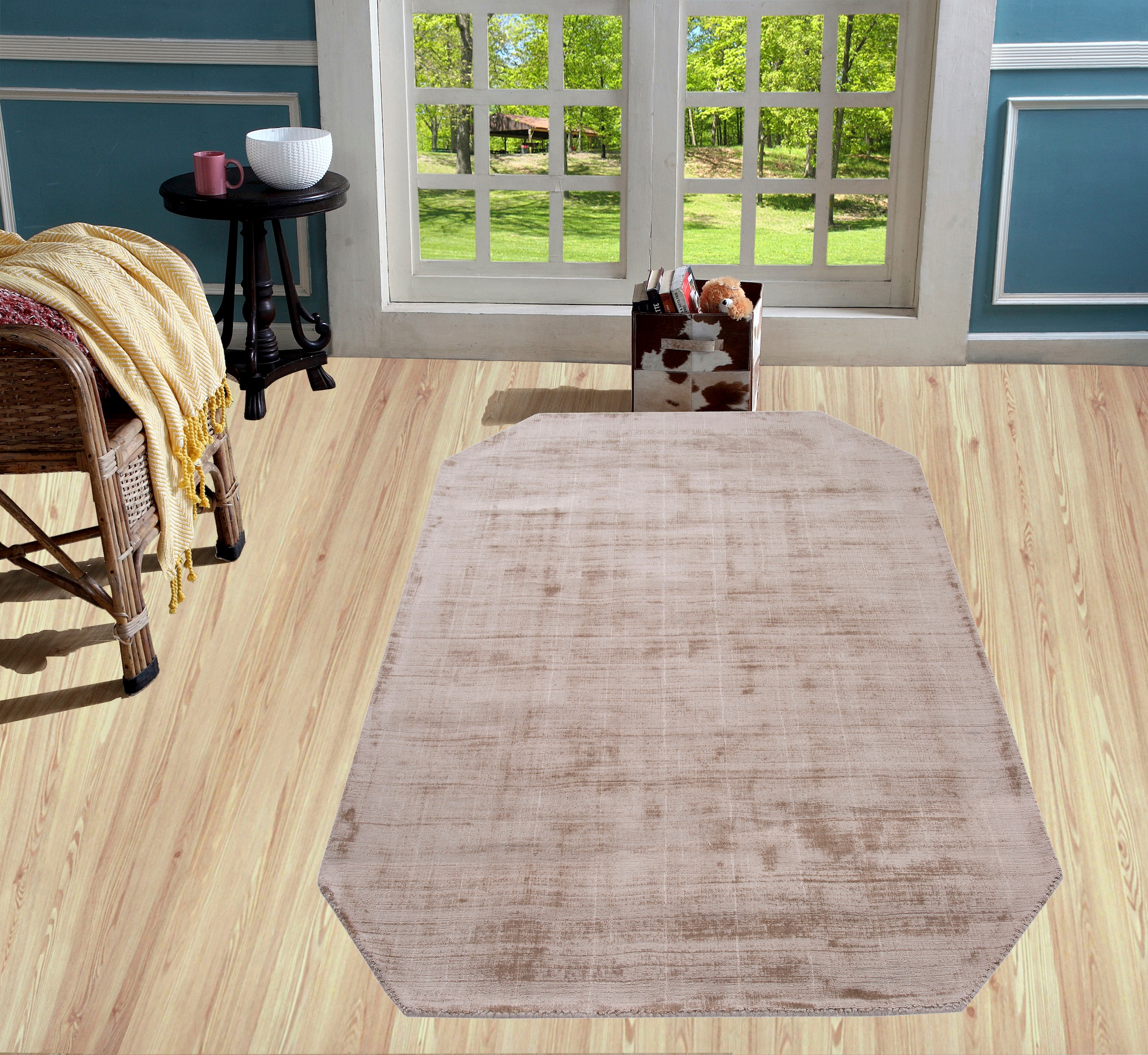my home Teppich »Shirley«, achteckig, Handweb Teppich, aus weicher Viskose,  handgewebt, Wohnzimmer online bei OTTO