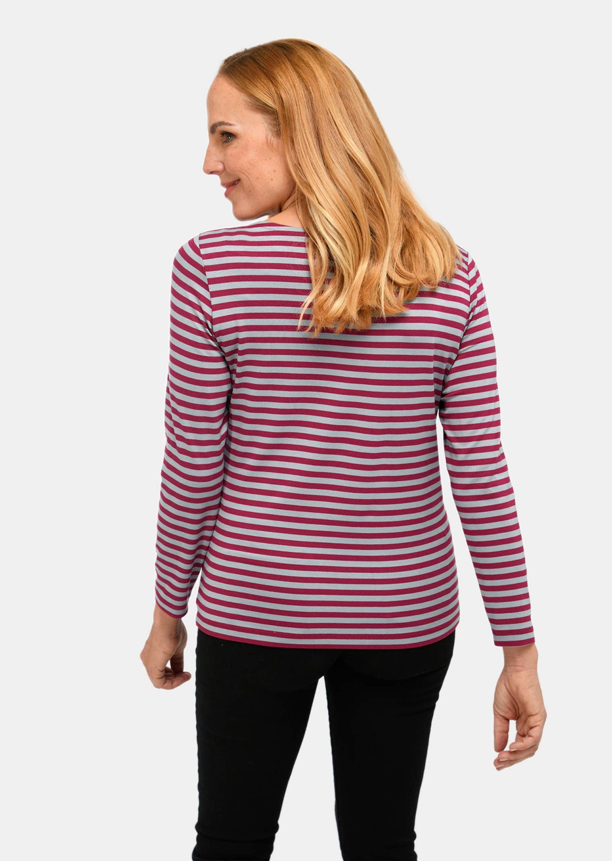 GOLDNER Longpullover »Buntgewirktes Ringelshirt«