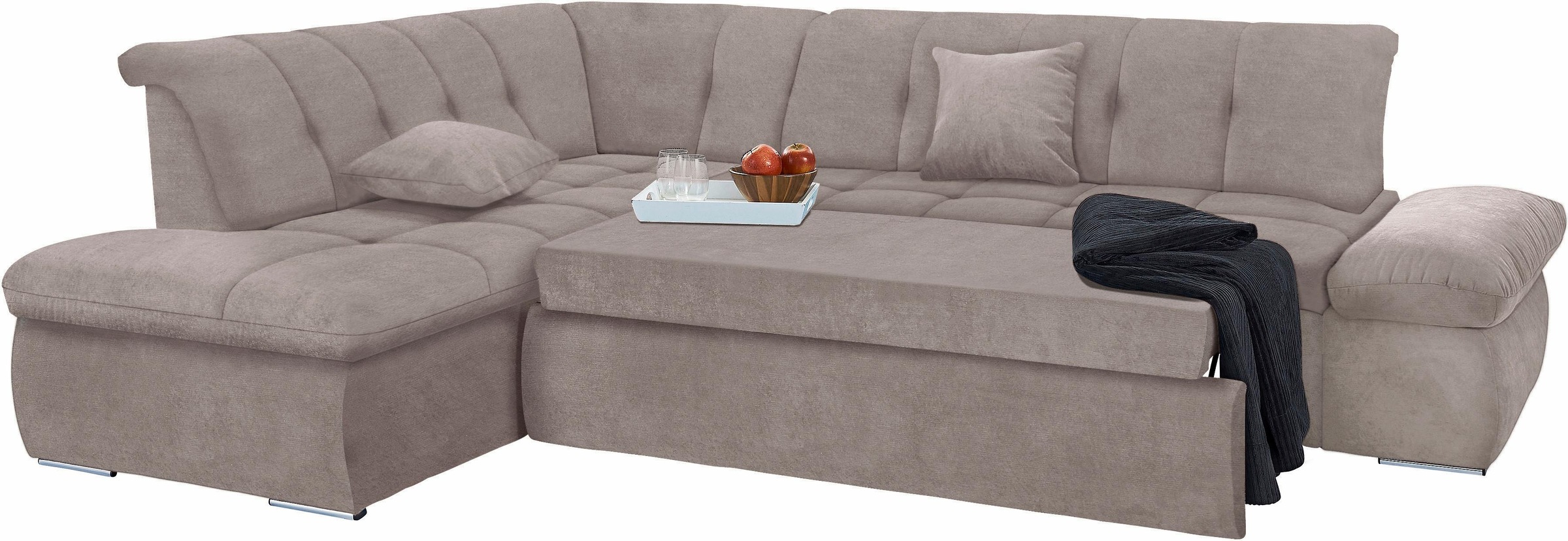 DOMO collection Ecksofa »NMoric Top«, Ottomane, wahlweise mit Bettfunktion und Armlehnenverstellung