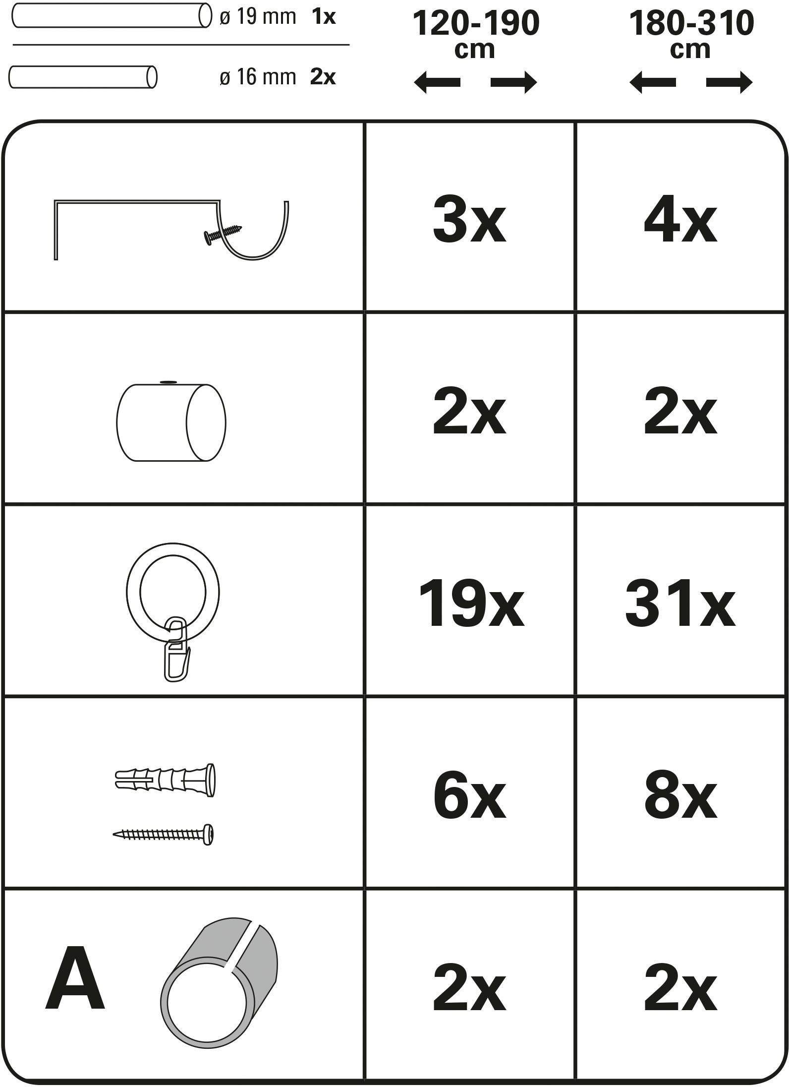 GARDINIA Gardinenstange »Set Metall«, 1 läufig-läufig, ausziehbar, 1-Lauf