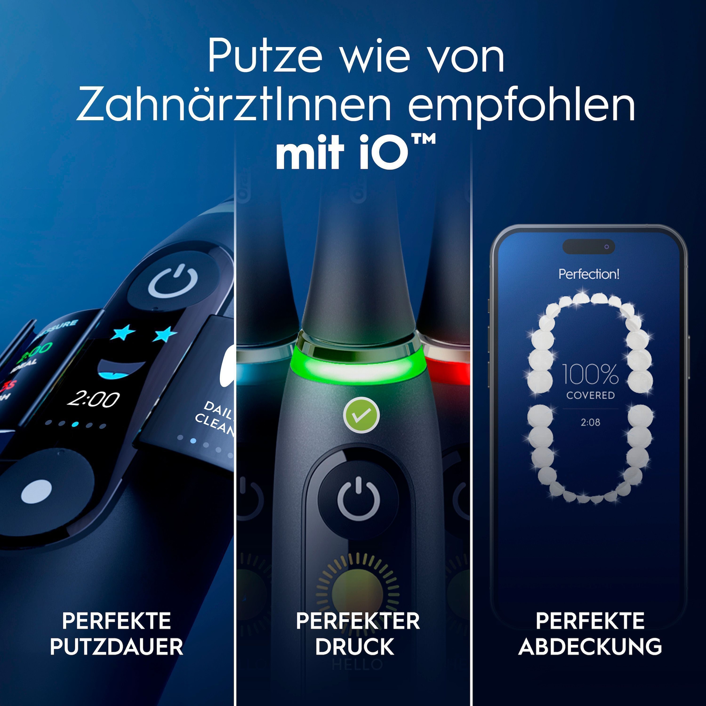 Oral-B Elektrische Zahnbürste »Oral-B iO Series 9« 2 Stk. Aufsteckbürsten 7 Putzmodi für Zahnpflege, 3D-Analyse, Farbdisplay & Lade-Reiseetui
