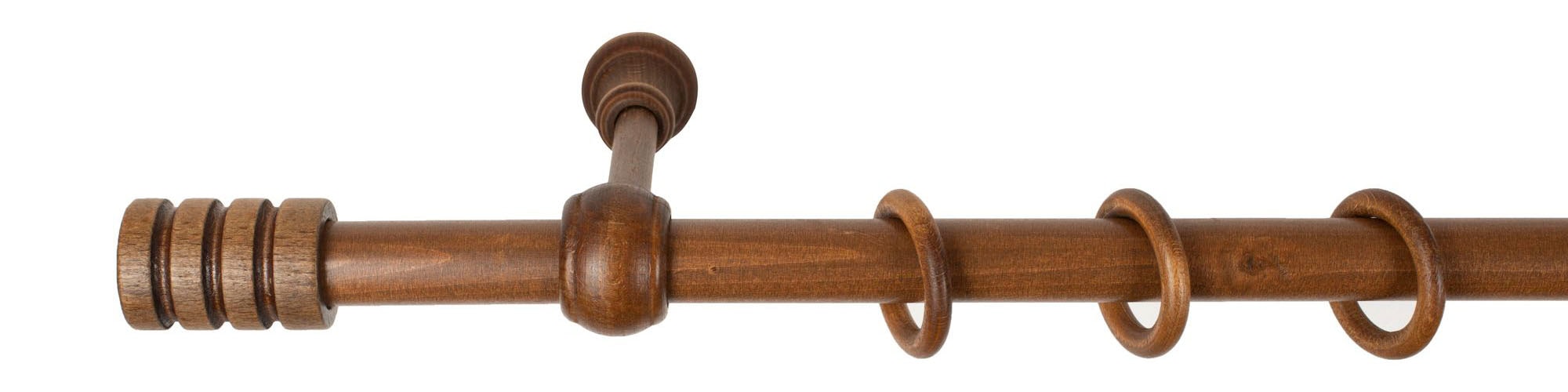 SN DECO GROUP Gardinenstange »Pisa« 1 läufig-läufig Fixmaß 28 mm, Holz, verschiedene Längen und Farben, Komplettset