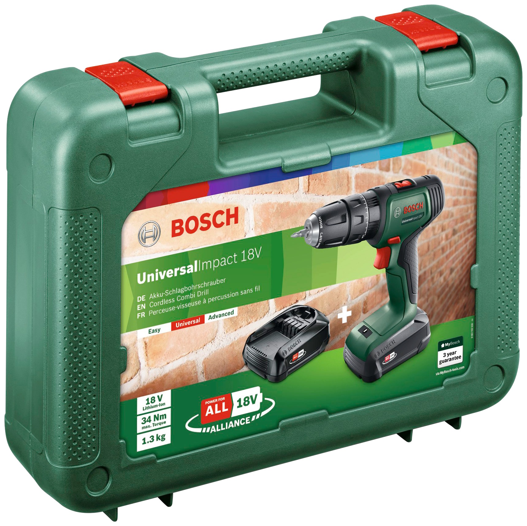 Bosch Home & Garden Akku-Schlagbohrschrauber »UniversalImpact 18V«, mit 2 Akkus und Ladegerät