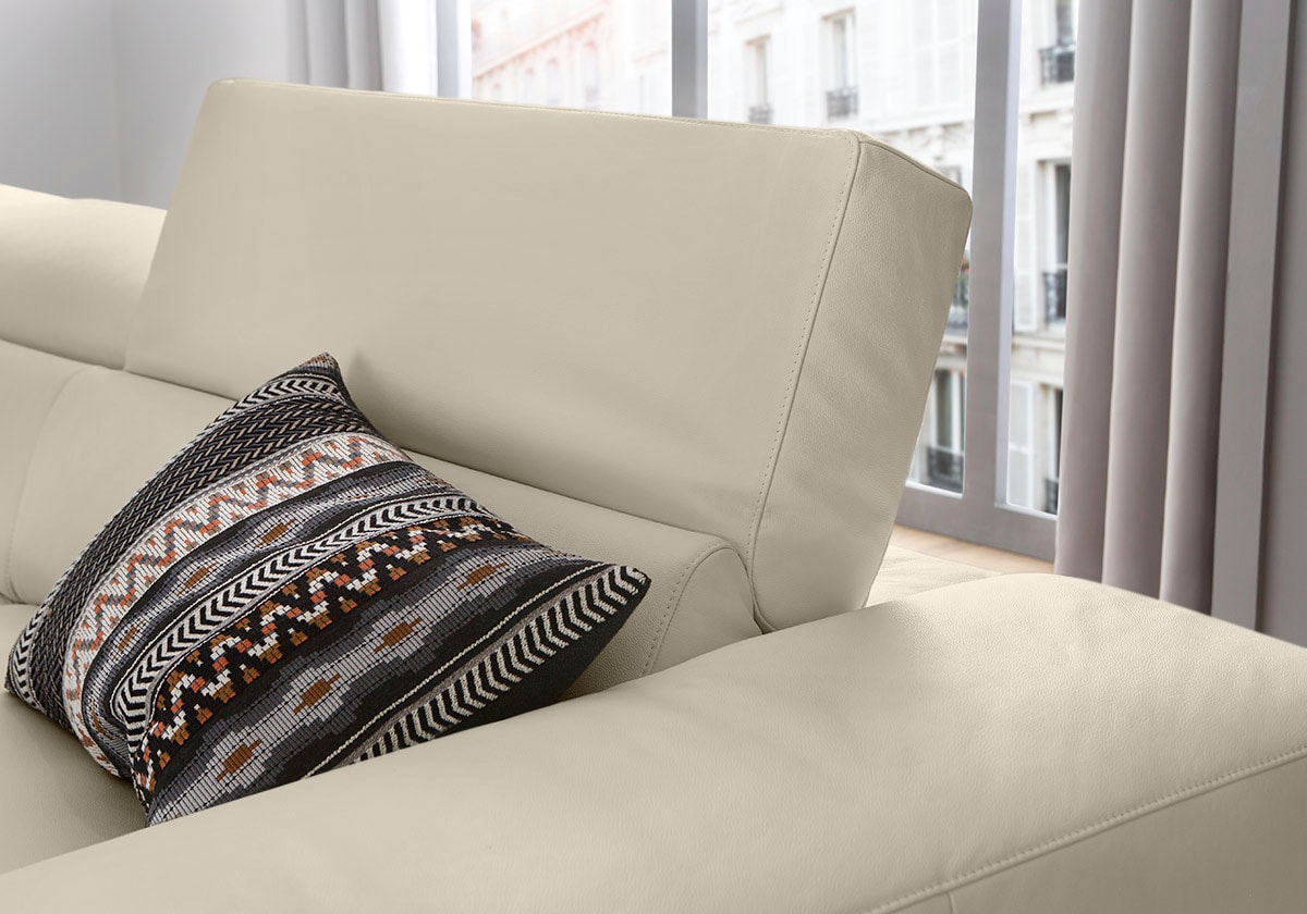 W.SCHILLIG Ecksofa »piedroo, Designsofa mit tollem Sitzkomfort, L-Form«, Kopfteilverstellung, wahlweise mit Sitztiefenverstellung, Breite 303cm