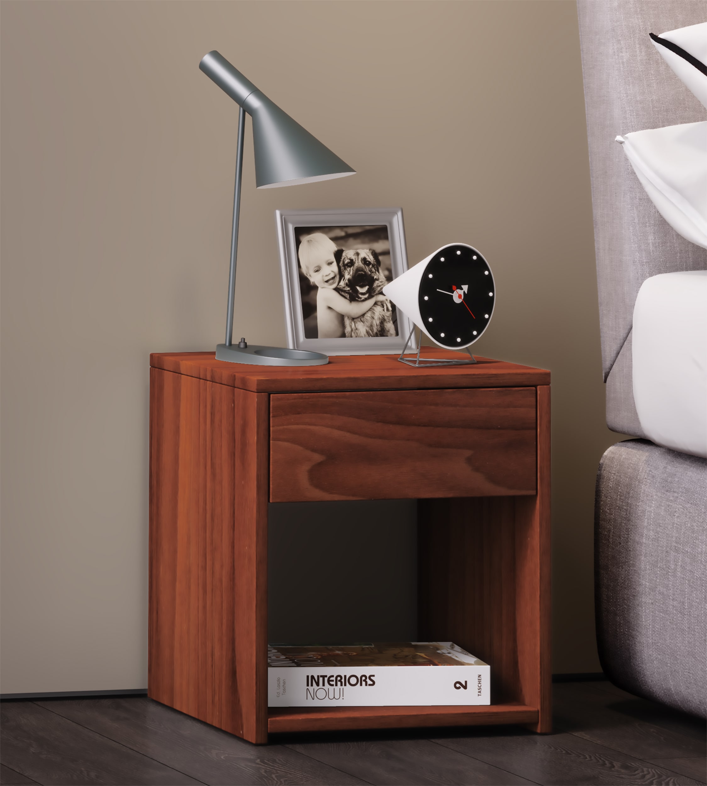 VCM Nachttisch »Holz Nachttisch Nachtschrank Schublade Sledo Mini« 1 Stk. tlg.