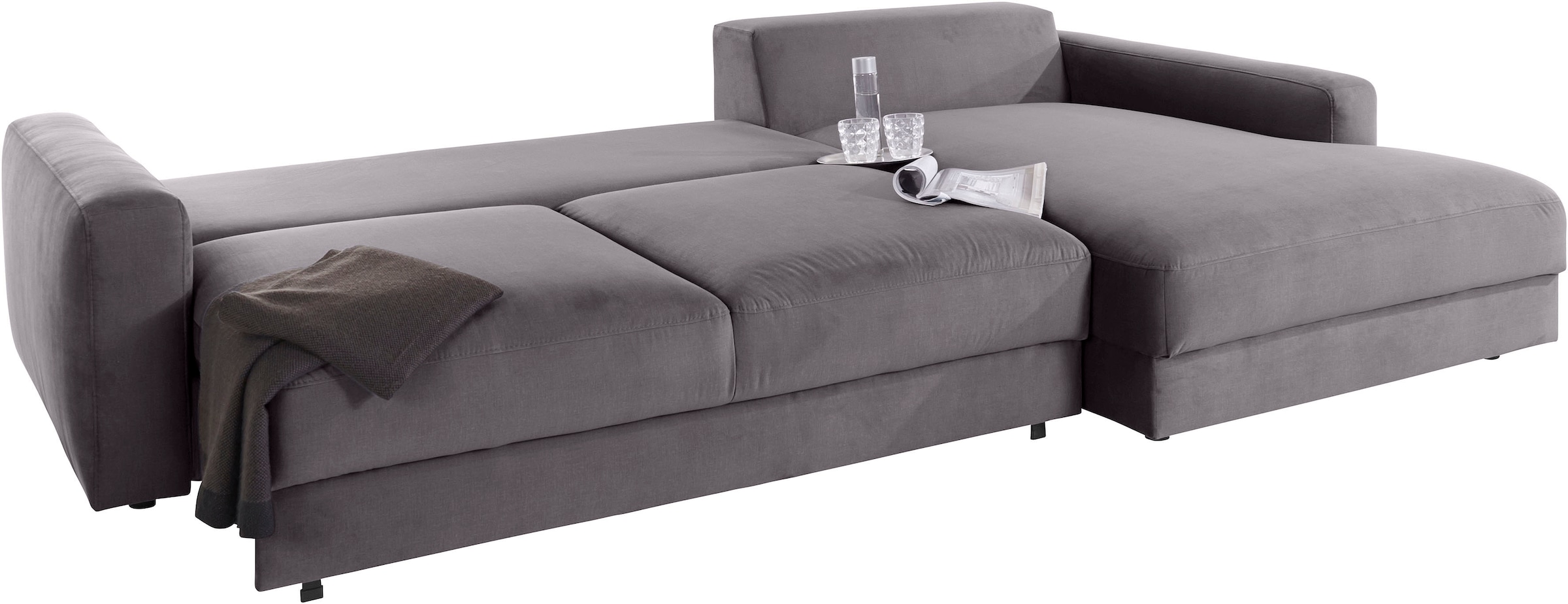Places of Style Ecksofa »Bloomfield, bequem und elegant, L-Form«, wahlweise mit Bettfunktion und Bettkasten