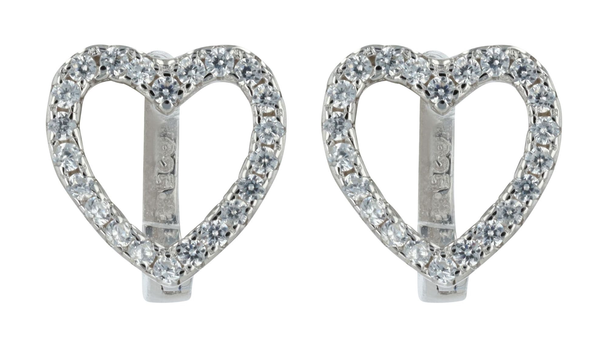 Adelia´s Paar Creolen »Damen Ohrringe ¿ Klappcreole Herz aus 925 Silber«