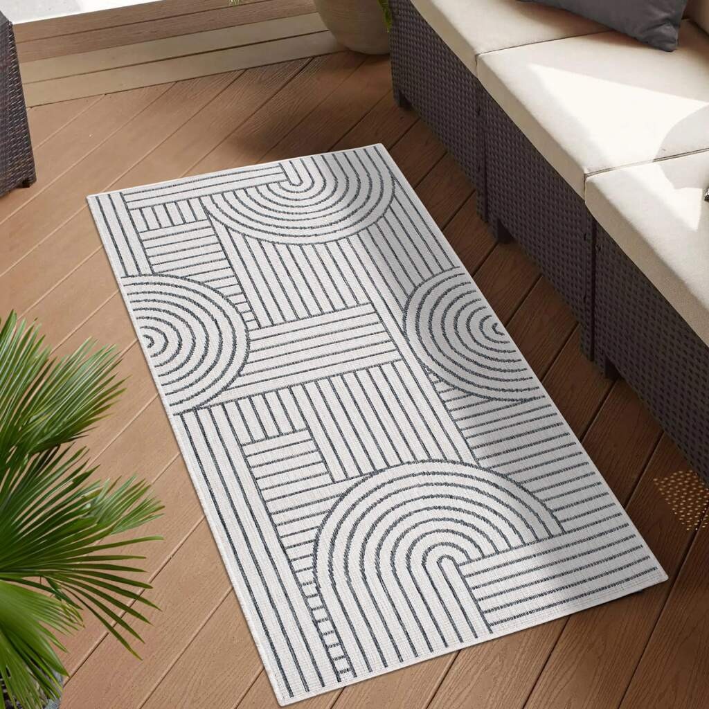 Carpet City Outdoorteppich »DUO RUG 5842«, rechteckig, Wendeteppich Wetterfest In- & Outdoor, Balkon, Terrasse, Wohnzimmer