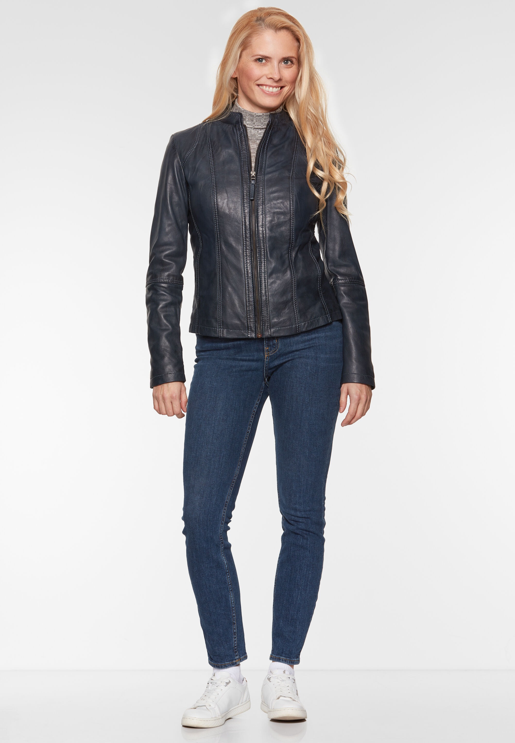 7eleven Bikerjacke »SEAMERA« ohne Kapuze mit Ziernähten