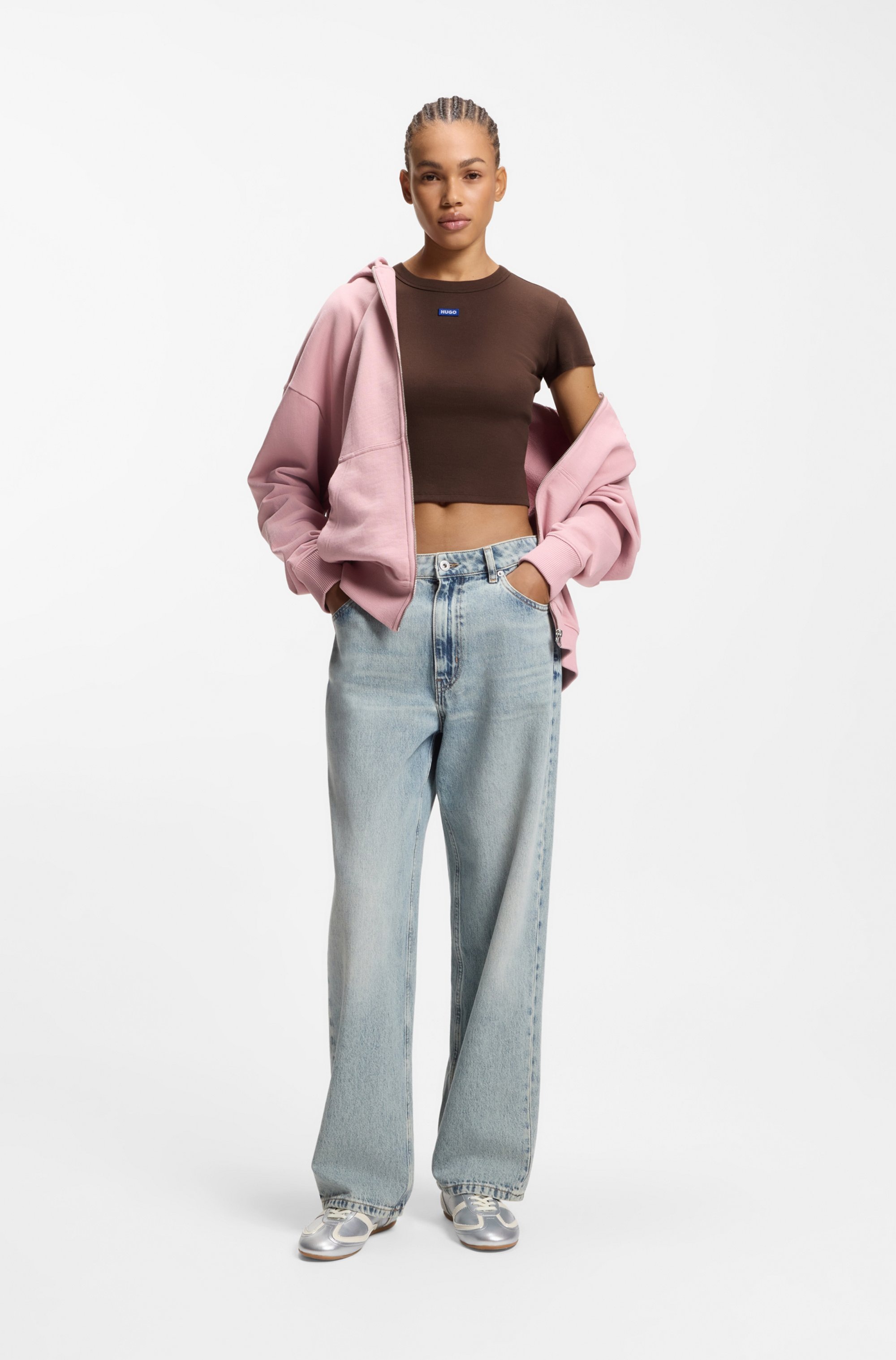 HUGO Blue T-Shirt »Baby Tee« in verkürzter Länge