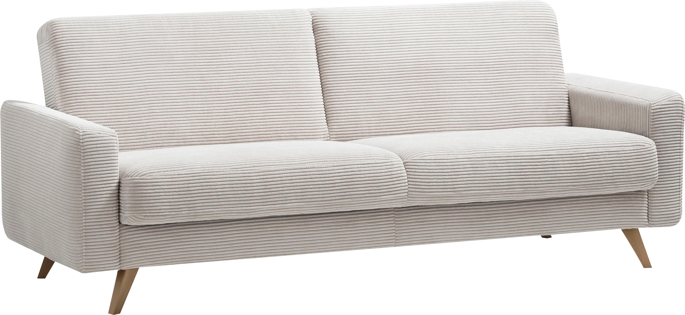 exxpo - sofa fashion 3-Sitzer »Samso, elegant und bequem, aktueller Cord Bezug, Kippcouch« hochwertige Verarbeitung, Schlafsofa inkl. Bettfunktion und Bettkasten