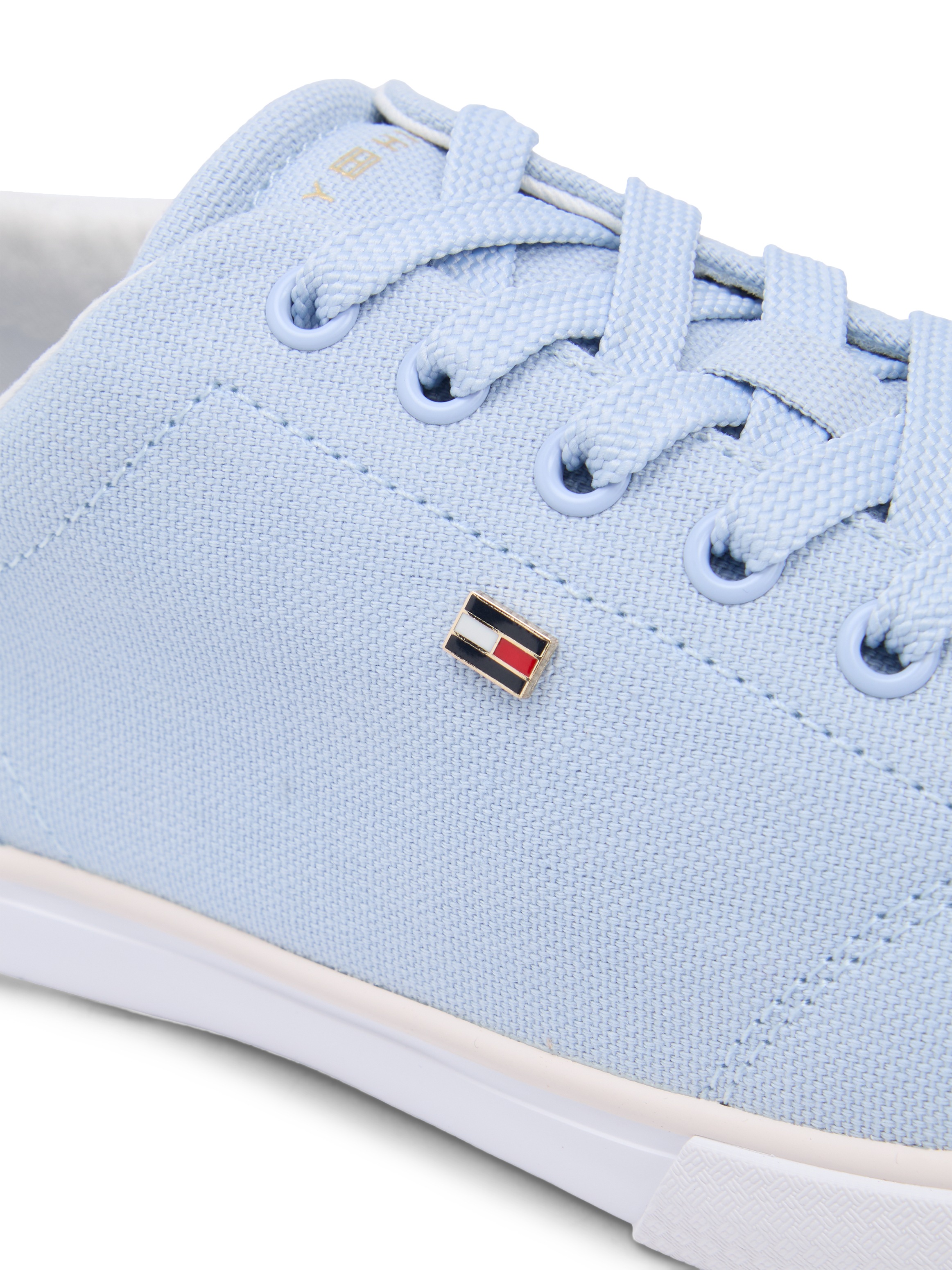 Tommy Hilfiger Plateausneaker »TH LOW PROFILE VULC CANVAS«  Halbschuh, Schnürer, Freizeitschuh mit gepolstertem Schaftrand