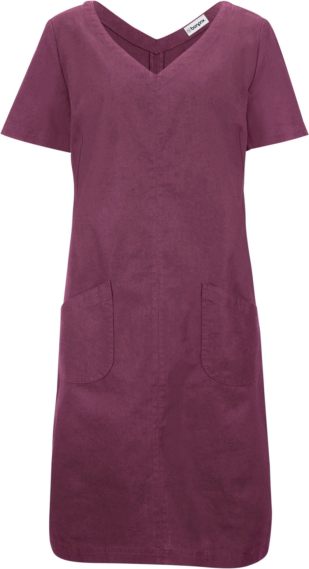 bonprix Minikleid »Minikleid mit Leinen« für warme Tage, aus Leinen und Baumwolle, A-Linie, mit V-Ausschnitt