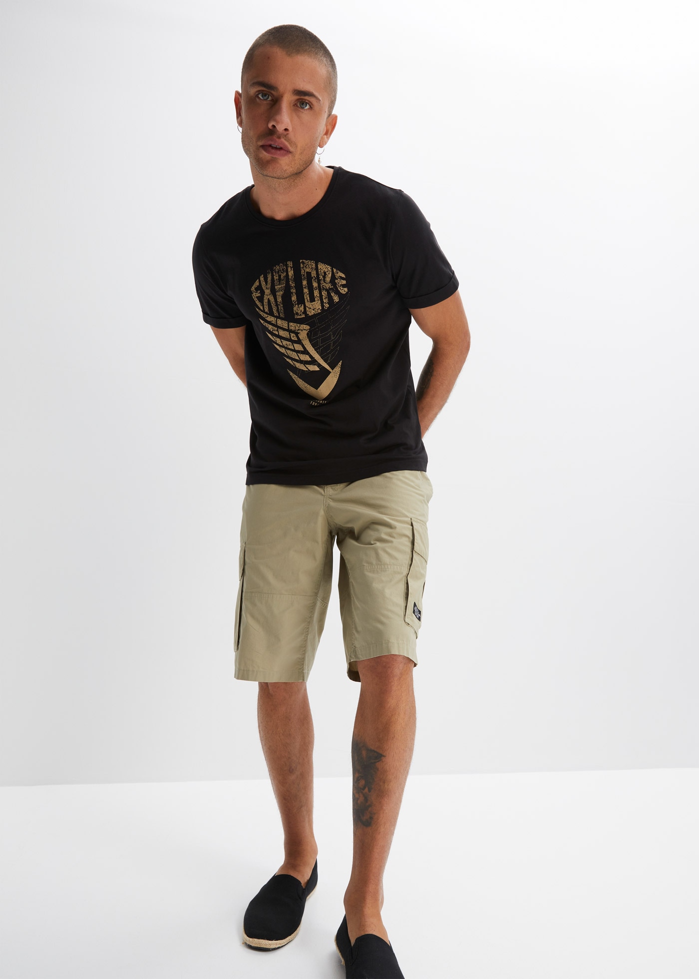 bonprix T-Shirt Regular Fit Passform, Kurzarm, reine Baumwolle