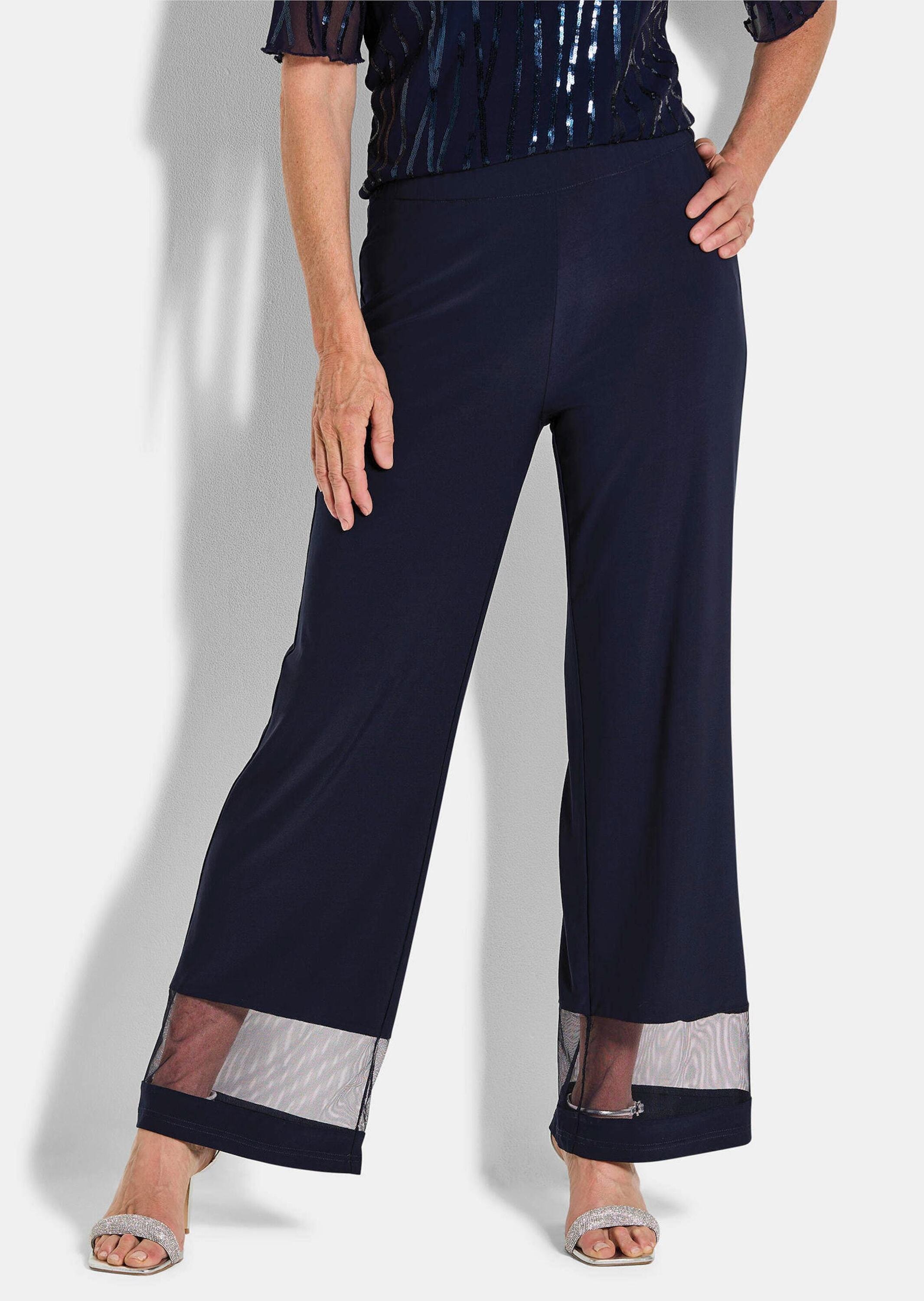 GOLDNER Stoffhose »Hose VERA mit Mesh-Einsätzen«