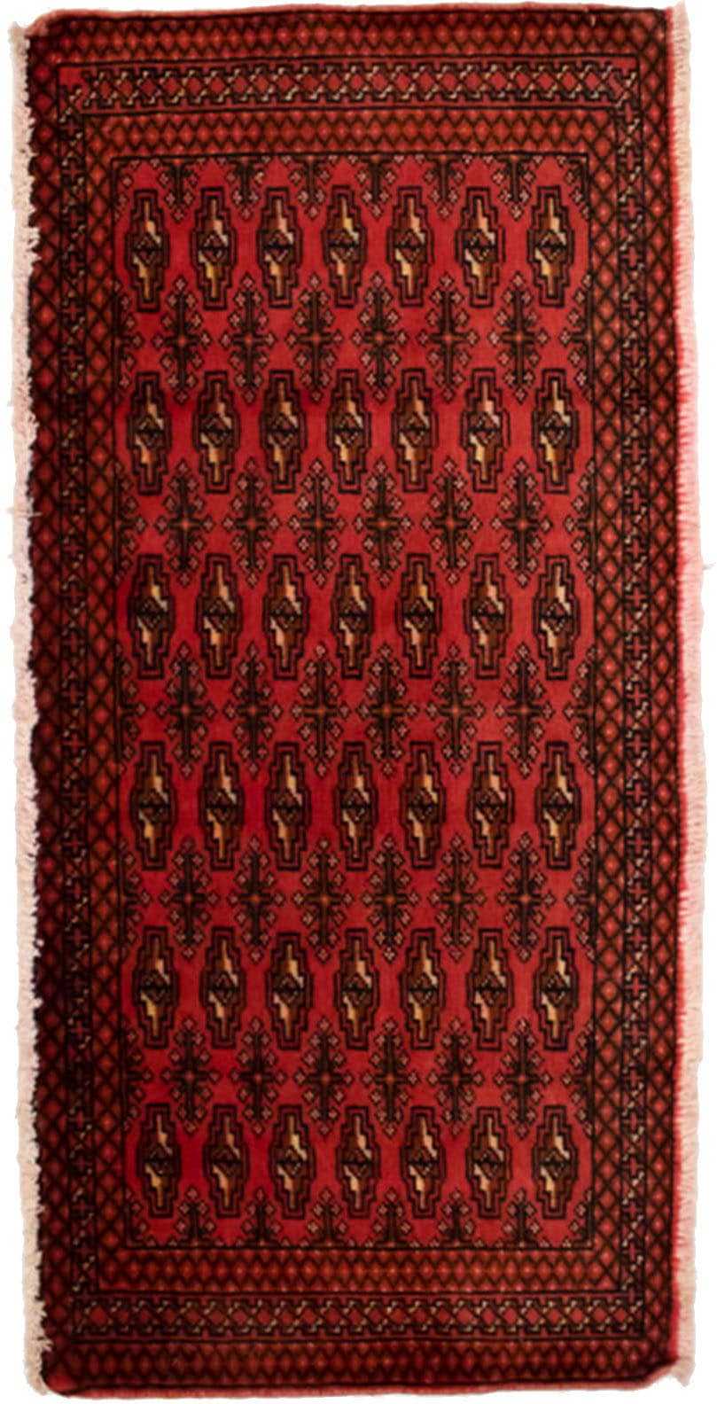 Wollteppich »Turkaman Teppich handgeknüpft rot«, rechteckig