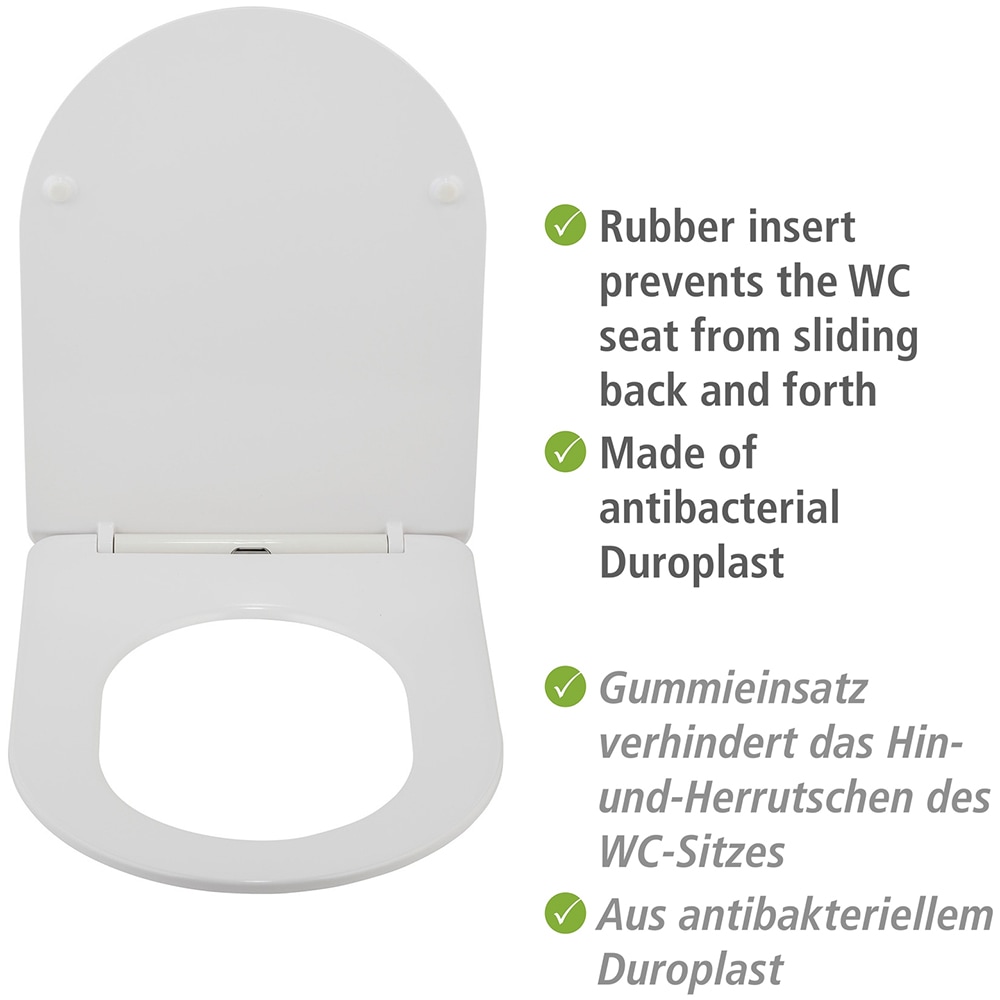 WENKO WC-Sitz »Modell Galati«, aus Duroplast, ultraflach, D-Form, mit Absenkautomatik