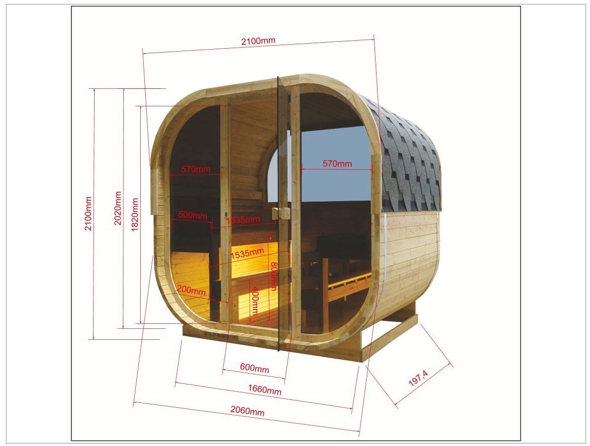 Sanotechnik Sauna »»HANKO« Außensauna« geeignet für 6 Personen, Fichtenholz
