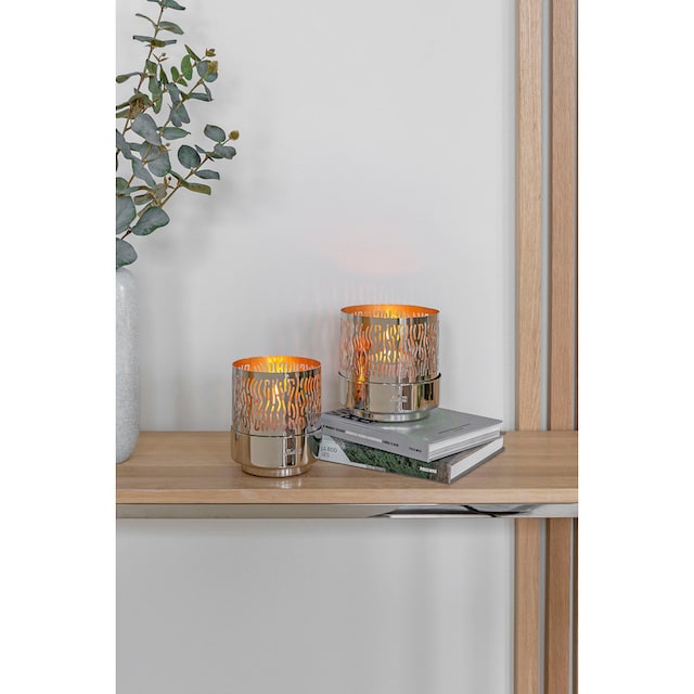 Fink Windlicht »MARIAN«, (1 St.), Kerzenhalter aus Eisen, mit  wellenförmigen Cut-Outs kaufen im OTTO Online Shop