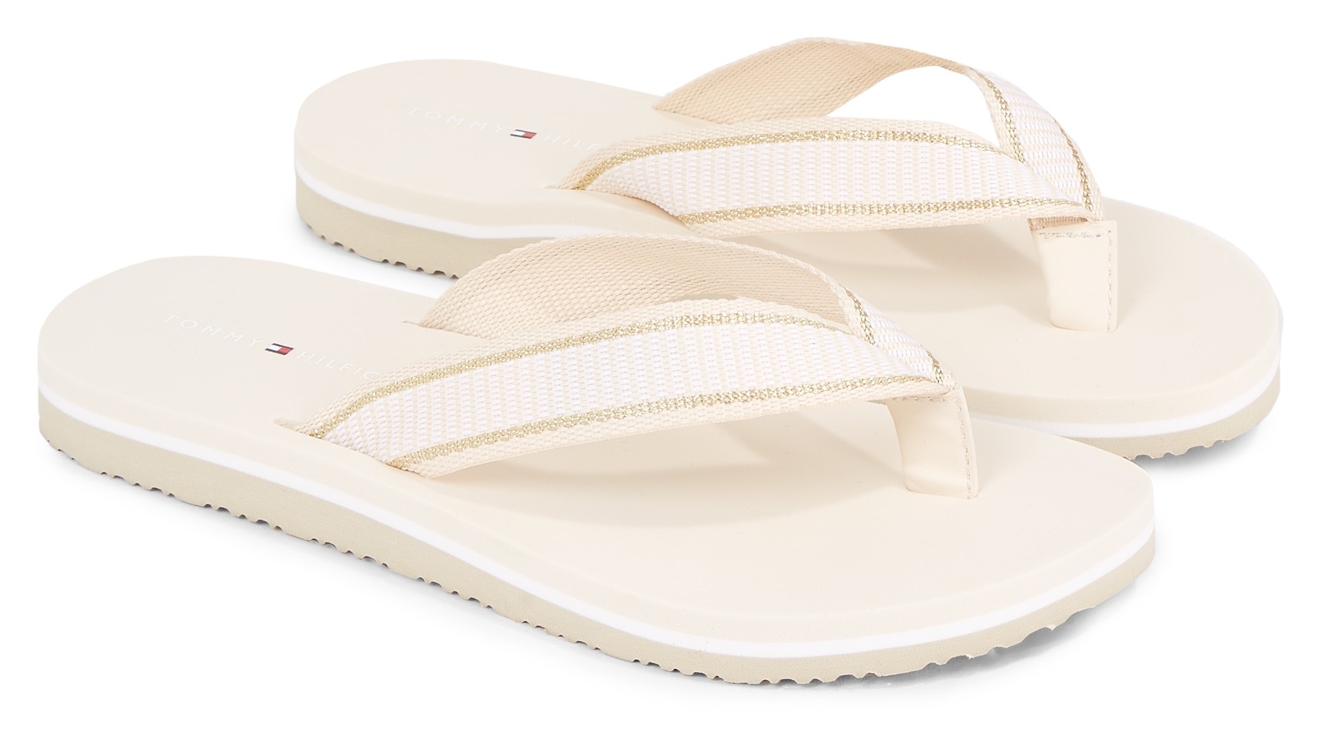 Tommy Hilfiger Zehentrenner »TH WEBBING FLIP FLOP«, für Bad und Strand super geeignet