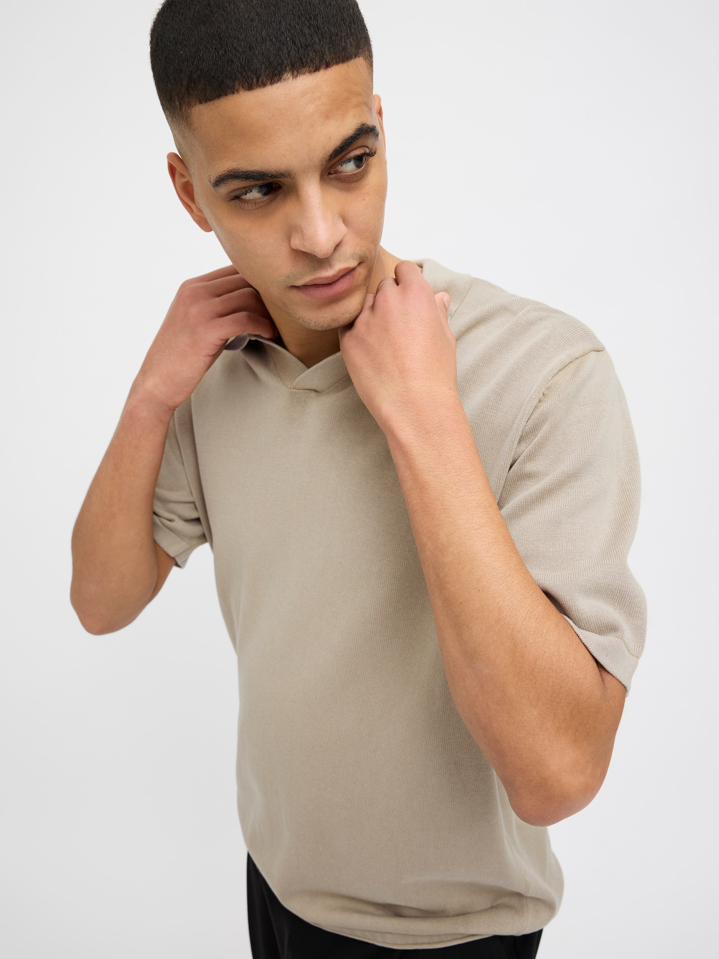 Jack & Jones Kurzarmpullover »JJELEO KNIT POLO SS LN«, mit Polo Kragen