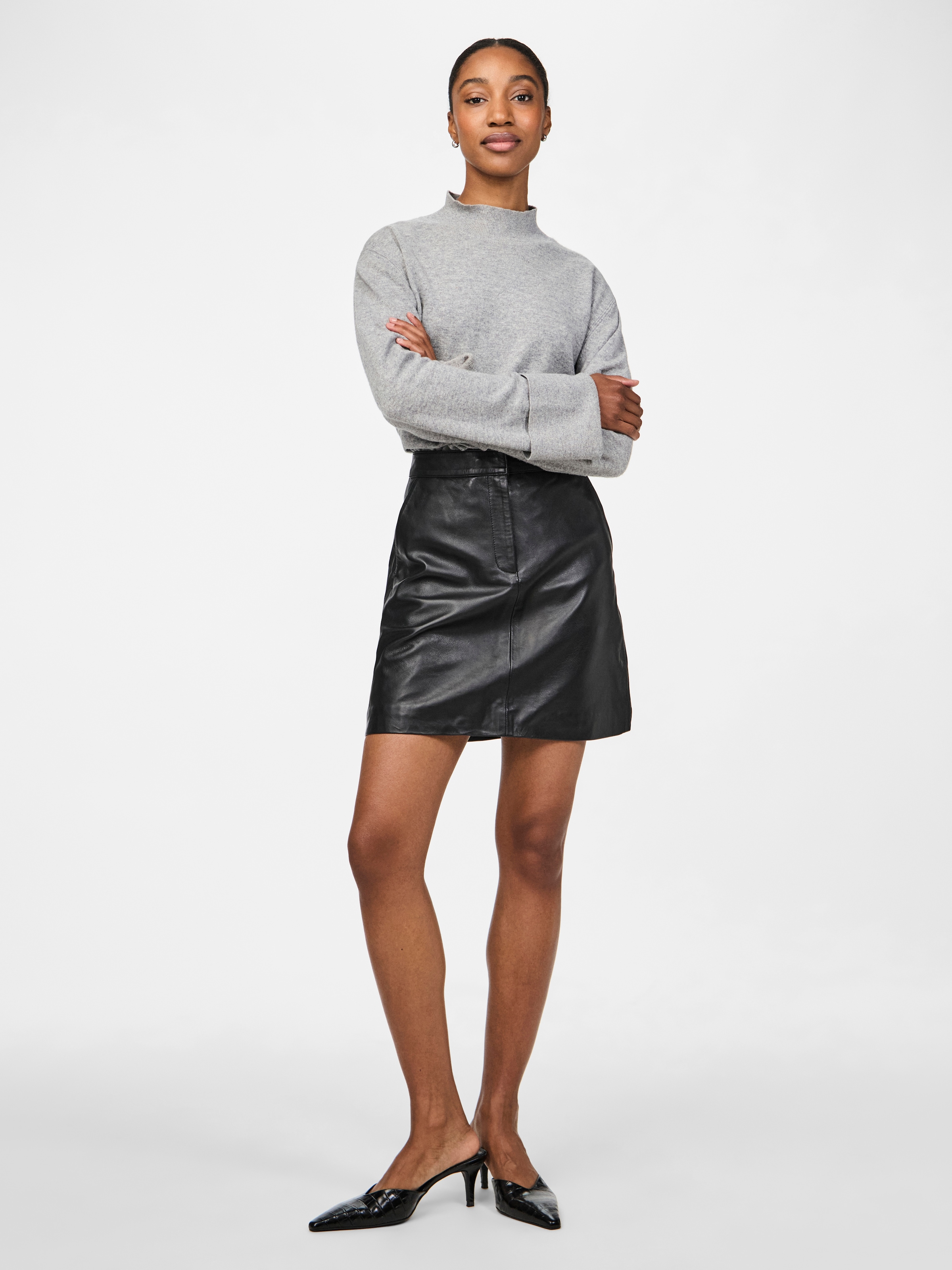 Y.A.S Lederrock »YASLYMA HMW LEATHER SKIRT NOOS«