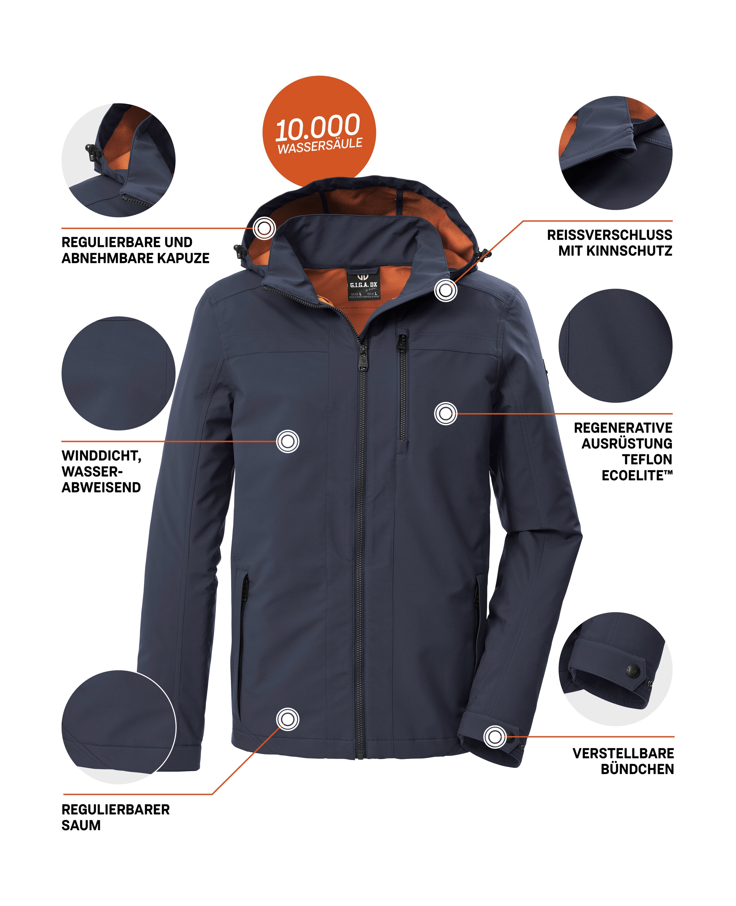 G.I.G.A. DX by killtec Softshelljacke »GS 108 MN SFTSHLL JCKT« Wasserabweisende Softshelljacke mit abnehmbarer Kapuze