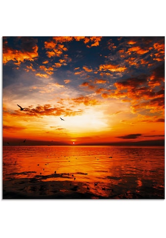 Artland Glasbild »Sonnenuntergang am Strand mit wunderschönem Himmel«, Sonnenaufgang &... kaufen