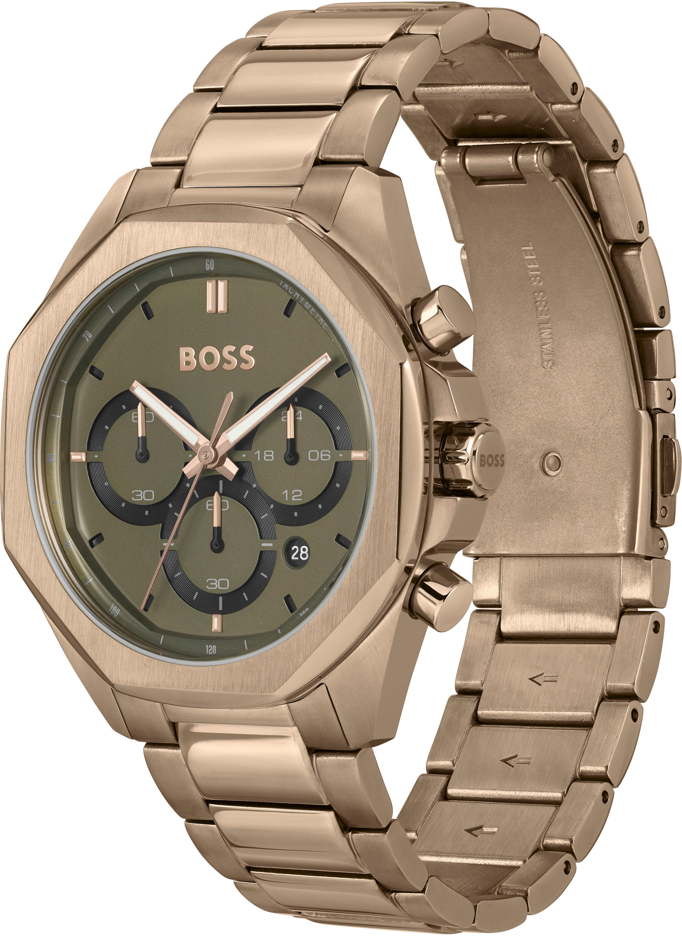BOSS Chronograph »CLOUD«, Quarzuhr, Herrenuhr, Armbanduhr, Stoppfunktion, Edelstahlarmband
