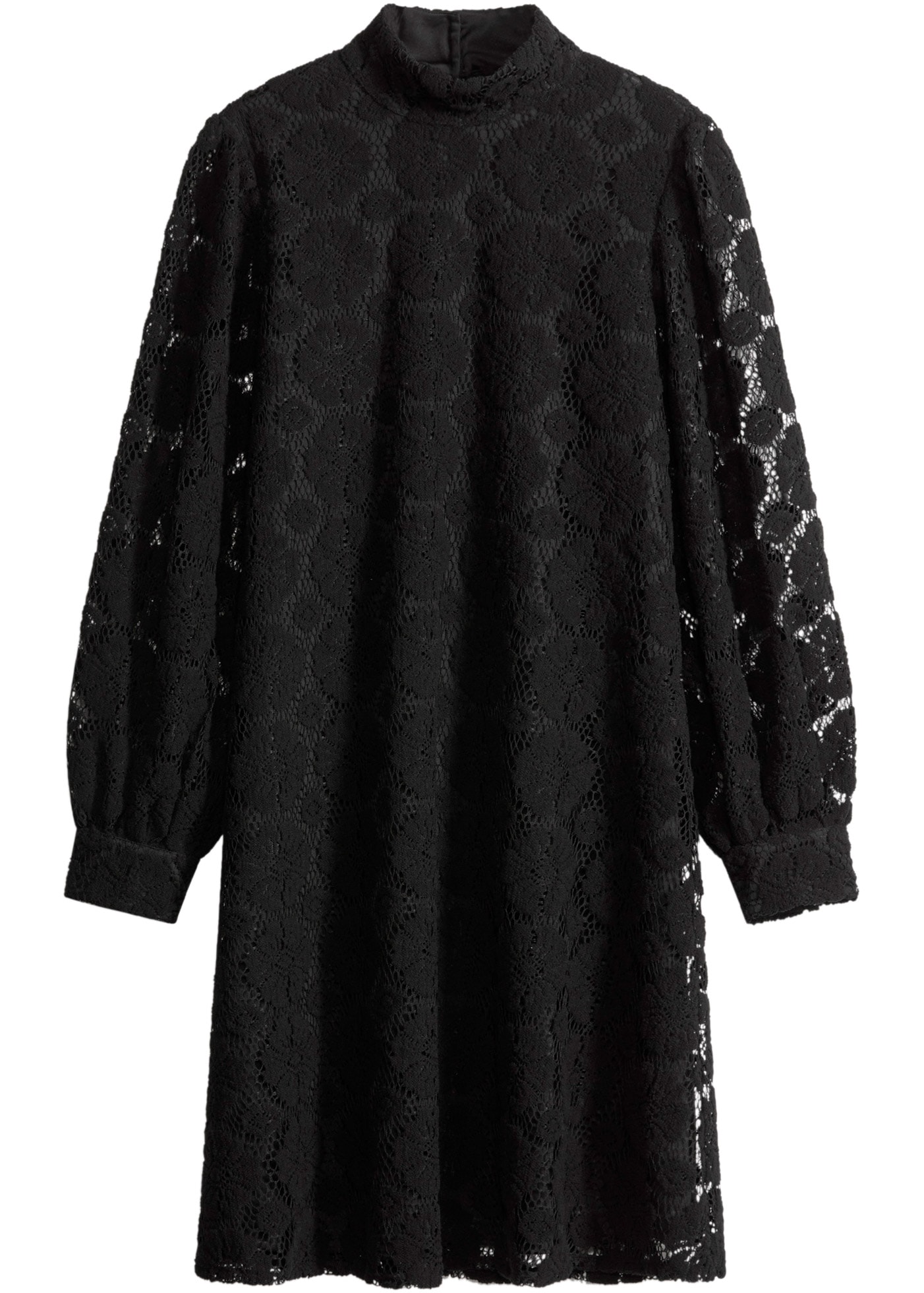 bonprix Minikleid »Minikleid aus Spitze« festlicher Stil, aus Polyester, A-Linie Passform, mit Stehkragen