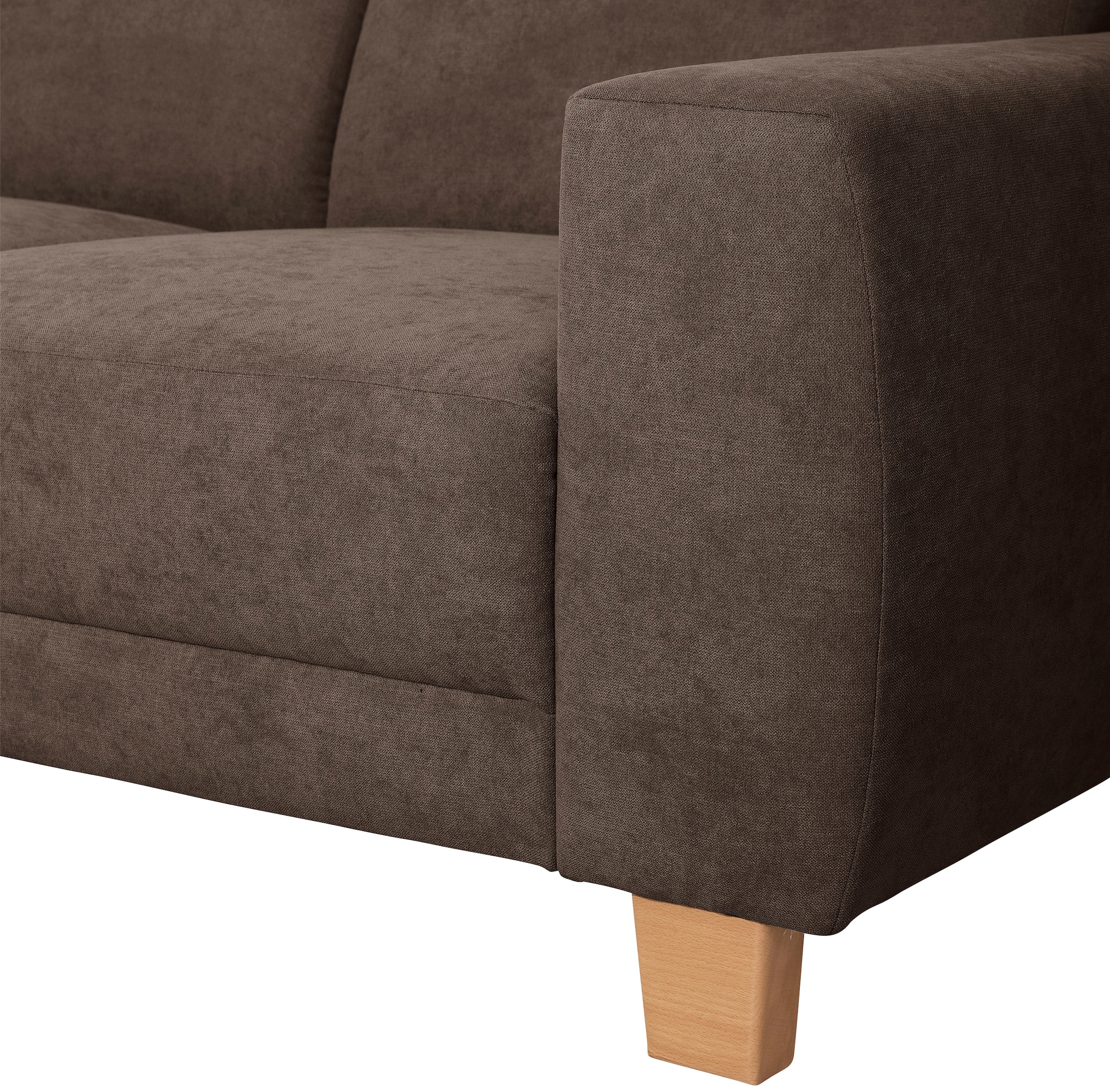 Max Winzer® Ecksofa »Blackpool modern, mittlere Sitzhärte mit hochwertiger Schaumpolsterung«, Lounge-Charakter durch niedrigen, leicht gewölbten Rücken