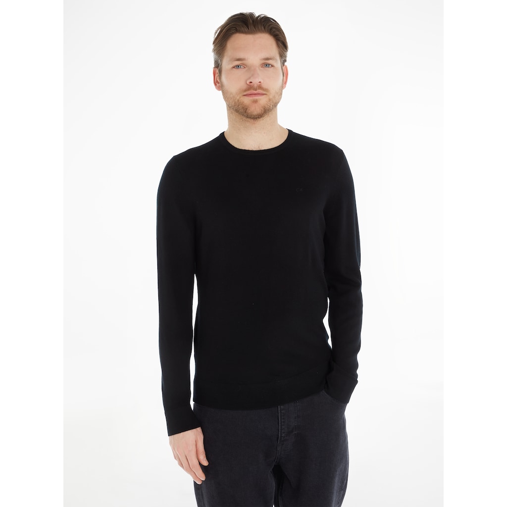 Calvin Klein Rundhalspullover »SUPERIOR WOOL CREW NECK SWEATER«