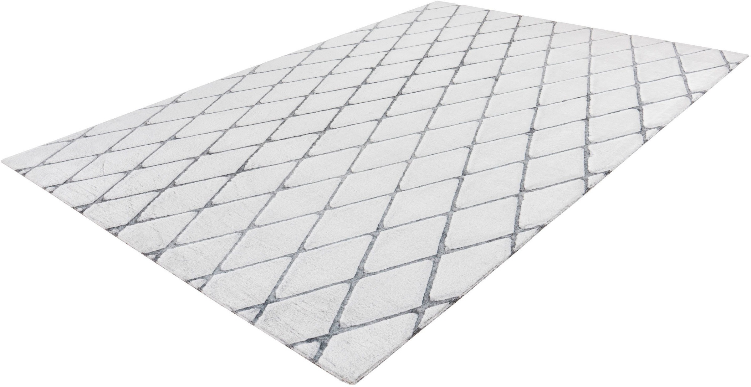 calo-deluxe Teppich »Jardan-2000«, rechteckig, 20 mm Höhe, besonders weich durch Microfaser, Rauten-Design