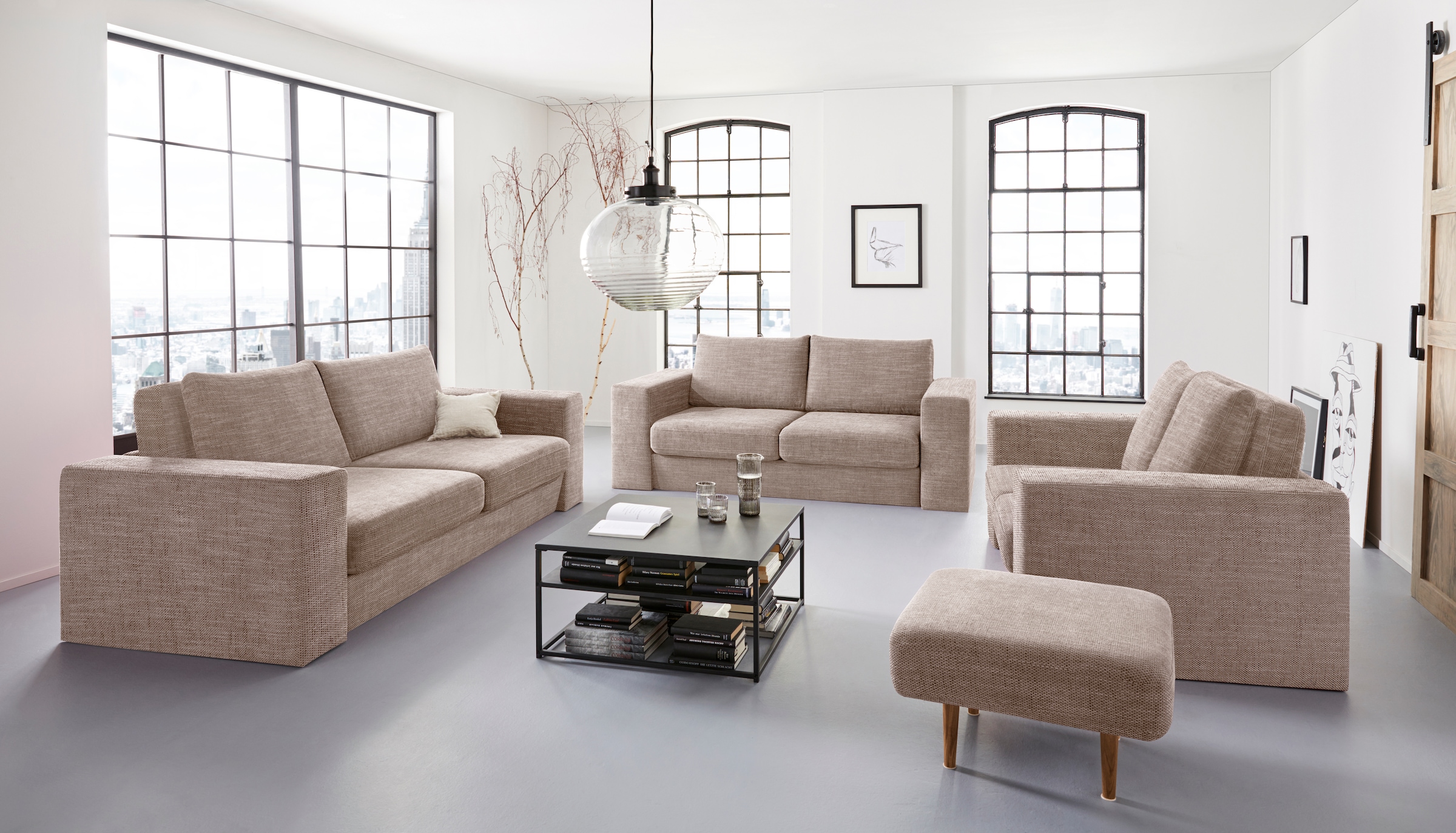 LOOKS by Wolfgang Joop 4-Sitzer »Looksv« Verwandlungssofa: aus Sofa wird Sofa mit 2 Hockern