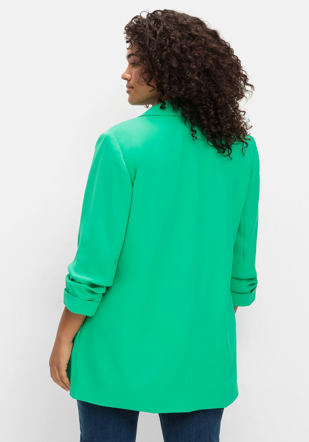 Sheego Longblazer »Blazer mit Schalkragen und gerafftem 3/4-Arm«