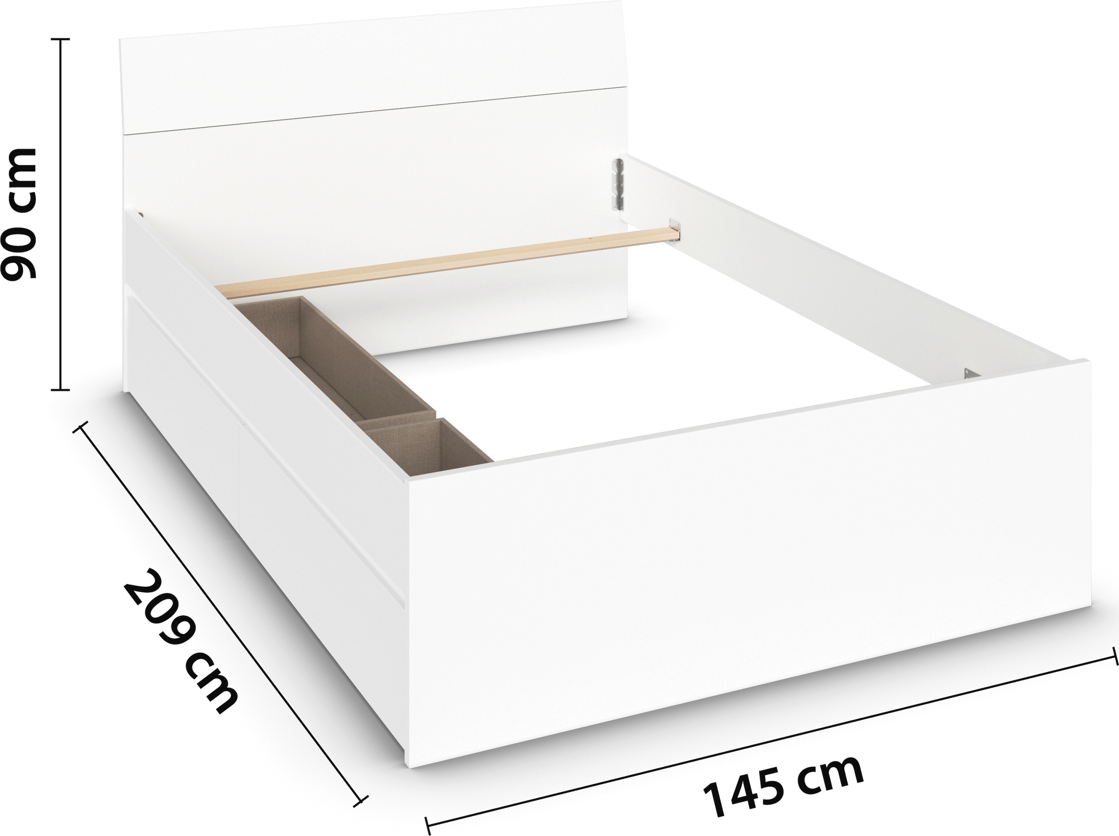 rauch Jugendzimmer-Set »Joel«, (Set, 4 tlg.), Bett in 2 Breiten, Nachttisch, Schreibtisch sowie Schrank mit Spiegel