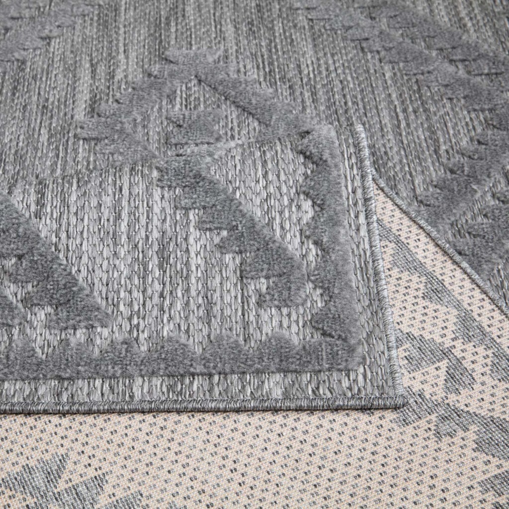Carpet City Teppich »In-& Outdoorteppich Santorini 454, 3D-Effekt, Raute-Optik«, rechteckig, 5 mm Höhe, Wetterfest & UV-beständig für Terrasse, Balkon, Küche, Flur