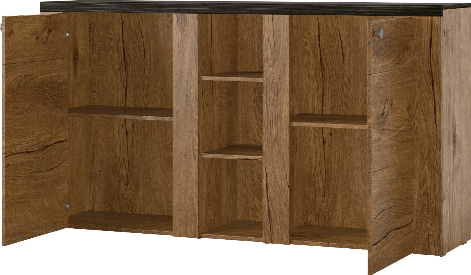 Home affaire Sideboard »Larona, zeitlose Kommode mit 2 Türen, Türkommode, Breite 155 cm,«, Höhe 84 cm, viel Stauraum, Anrichte mit dekorativer Rahmenoptik
