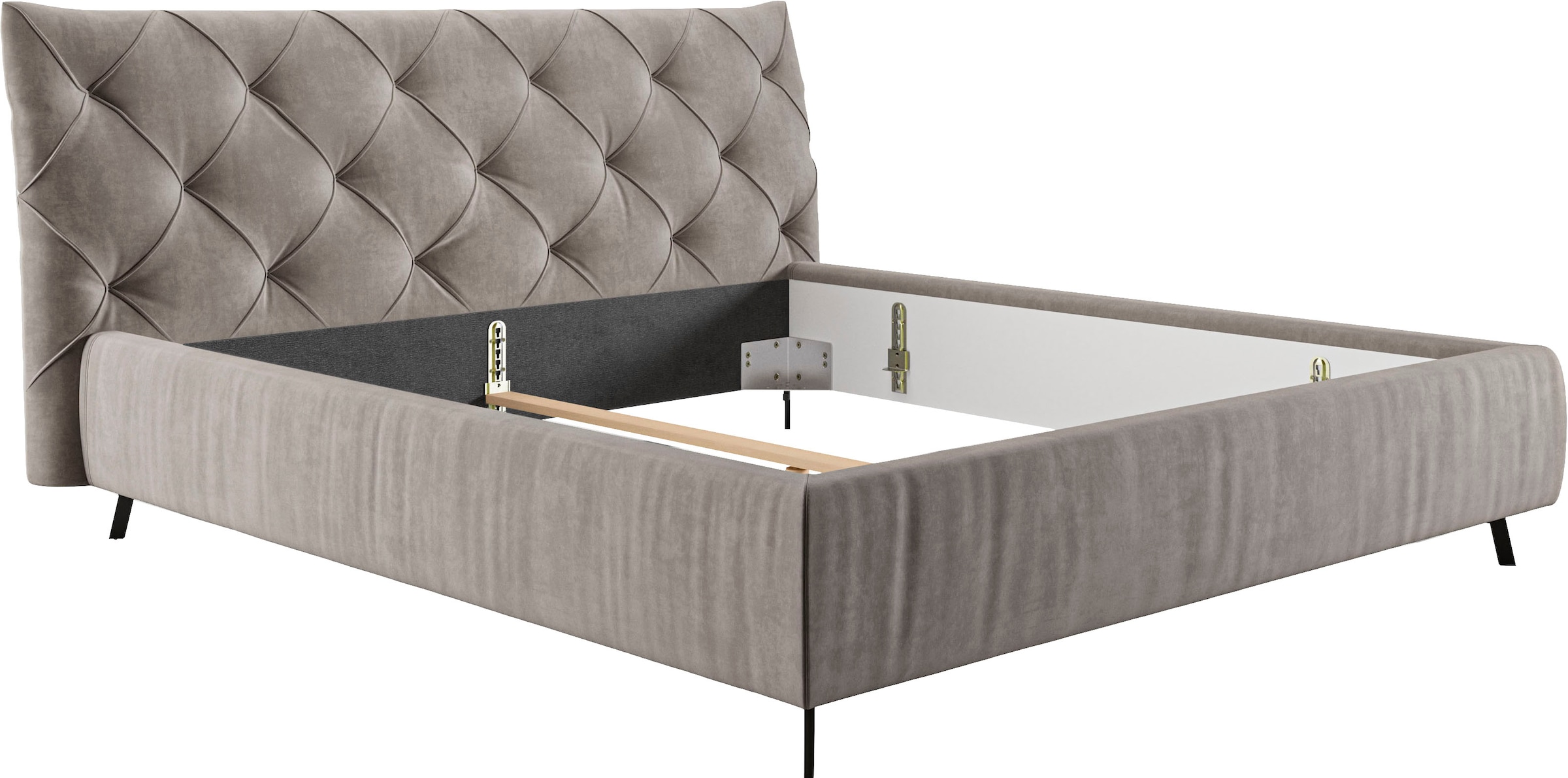 Home affaire Polsterbett »Elloree, in 4 Breiten bis 200cm, auch in Leder« Kopfteilhöhe 105 cm, belastbar bis 280 kg, auch in Überlänge 220cm