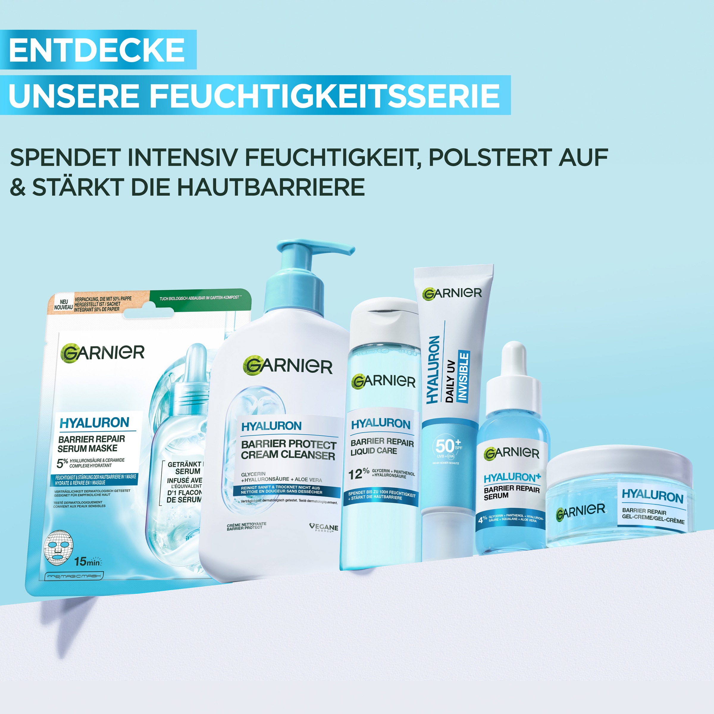GARNIER Tuchmaske »HYALURON BARRIER REPAIR SERUM MASKE«