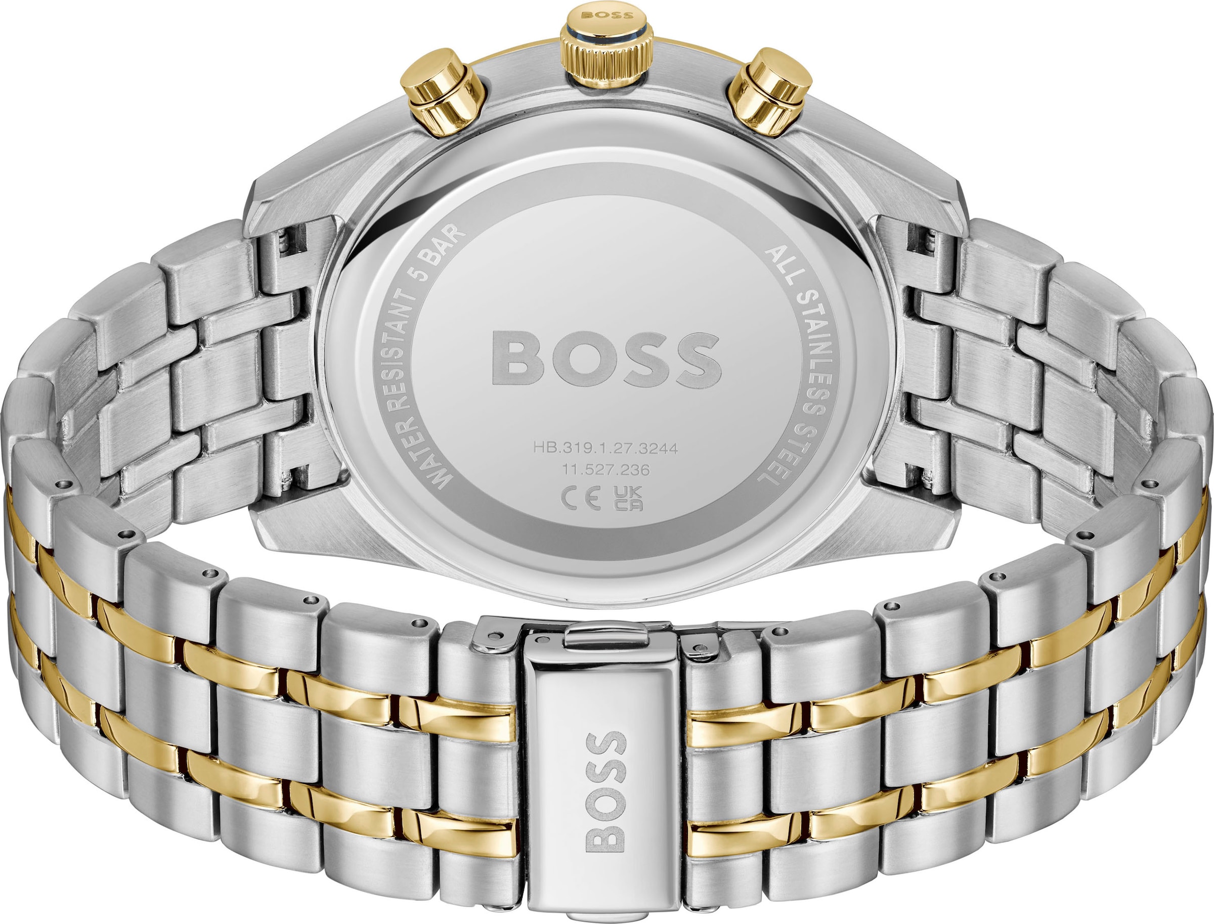 BOSS Chronograph »SKYTRAVELLER«, Quarzuhr, Armbanduhr, Herrenuhr, Edelstahlarmband, analog, Tag