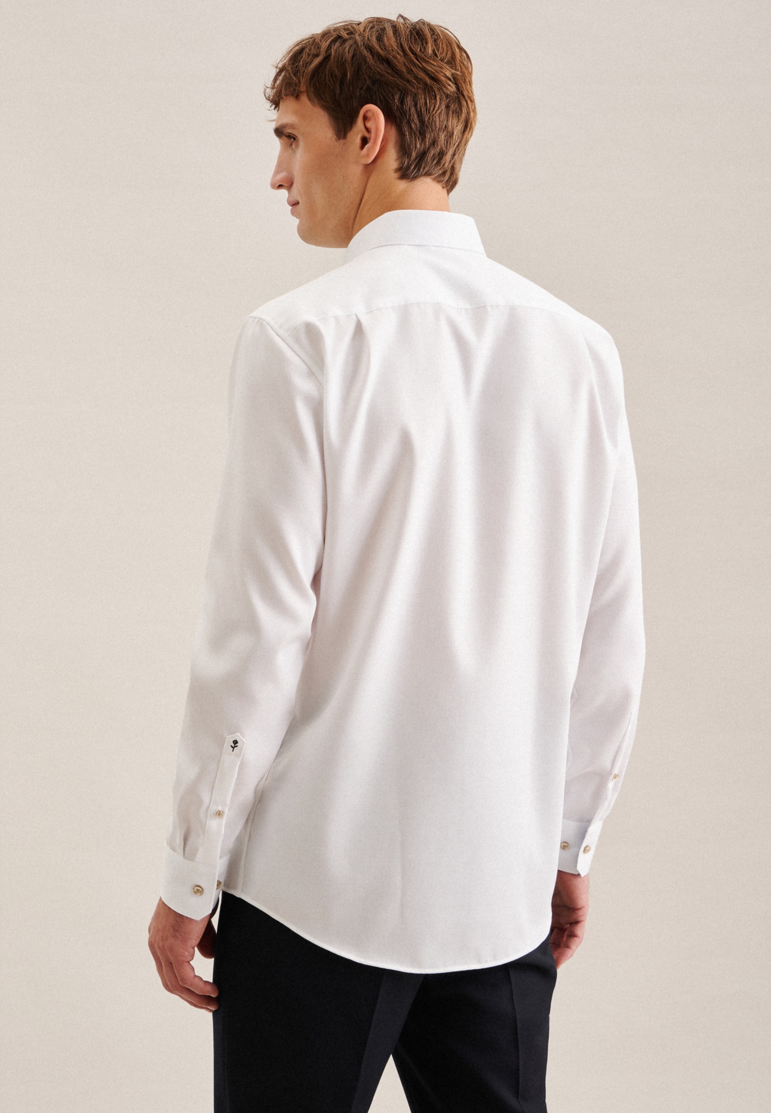 seidensticker Businesshemd »Regular«, Regular Langarm Covered-Button-Down-Kragen Uni
