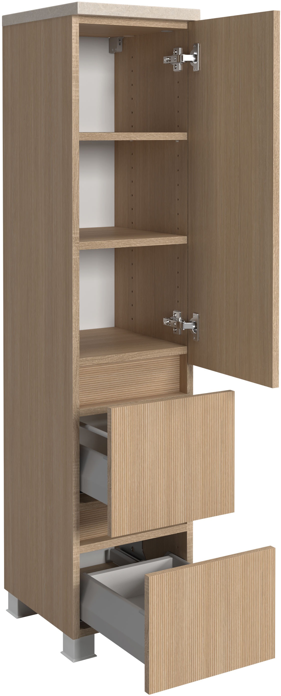 welltime Badmöbel-Set »Eixo«, Set 110 cm breit, Badmöbel mit LED-Beleuchtung