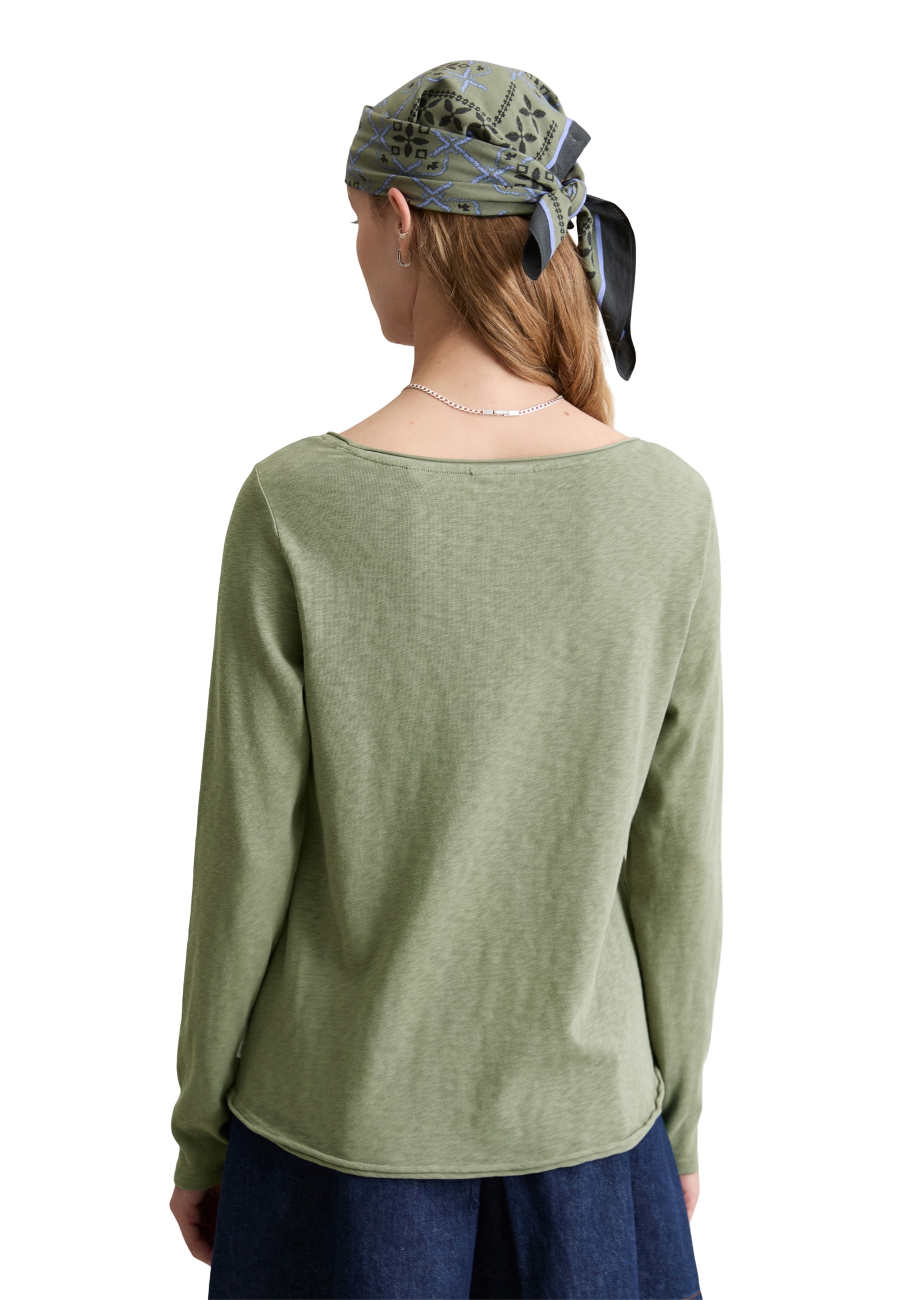 Marc O'Polo DENIM Longsleeve, regular fit aus Organic Cotton, mit Rollkante am Ausschnitt