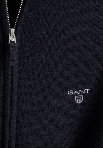 Gant Strickjacke »EXTRAFINE LAMBSWOOL ZIP CARD«, hoher Kragen, durchgehend schließbar kaufen